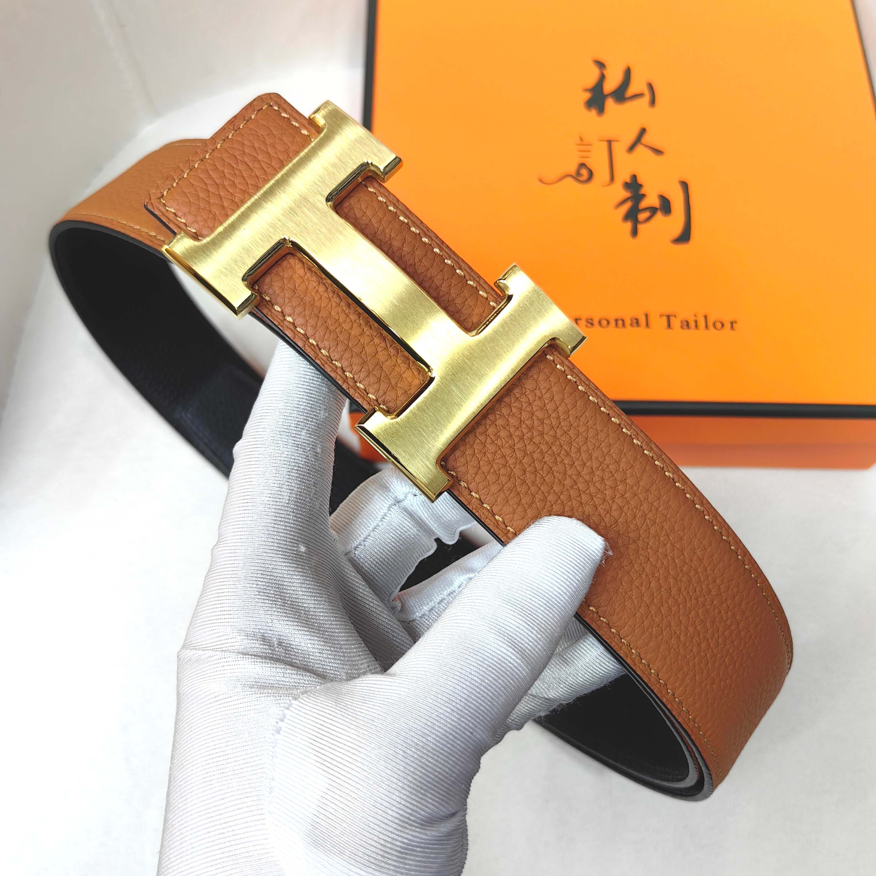  官网同步 爱马仕专柜同步 进口双面头层牛皮精钢精品五金 双面可用38mm 