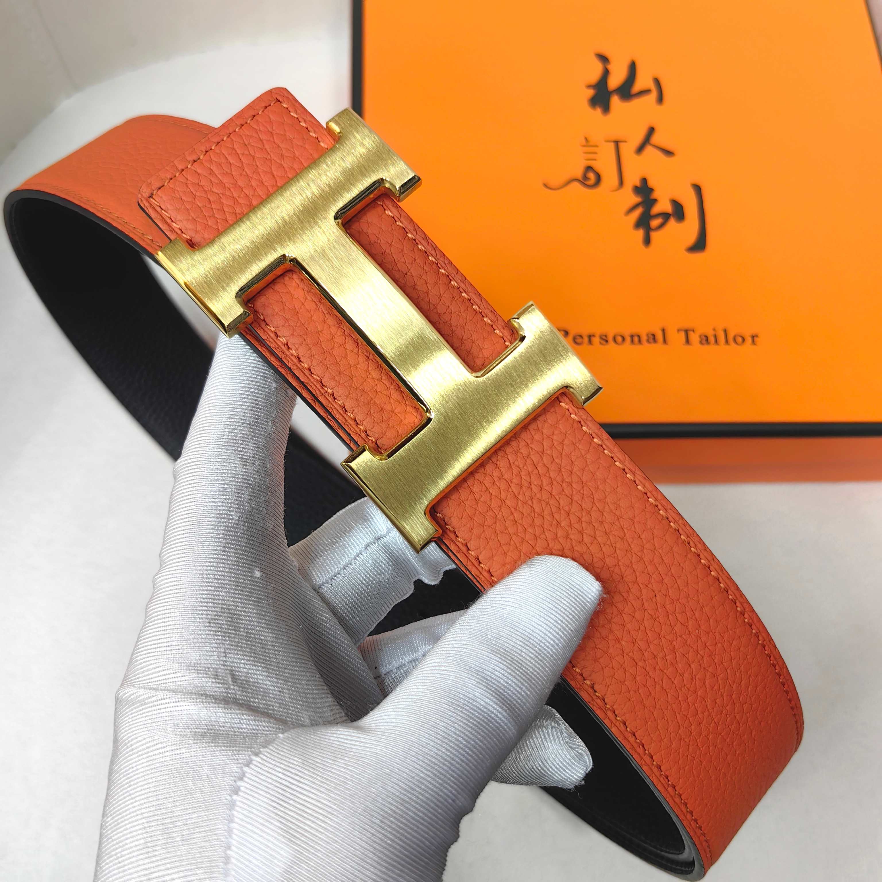  官网同步 爱马仕专柜同步 进口双面头层牛皮精钢精品五金 双面可用38mm 