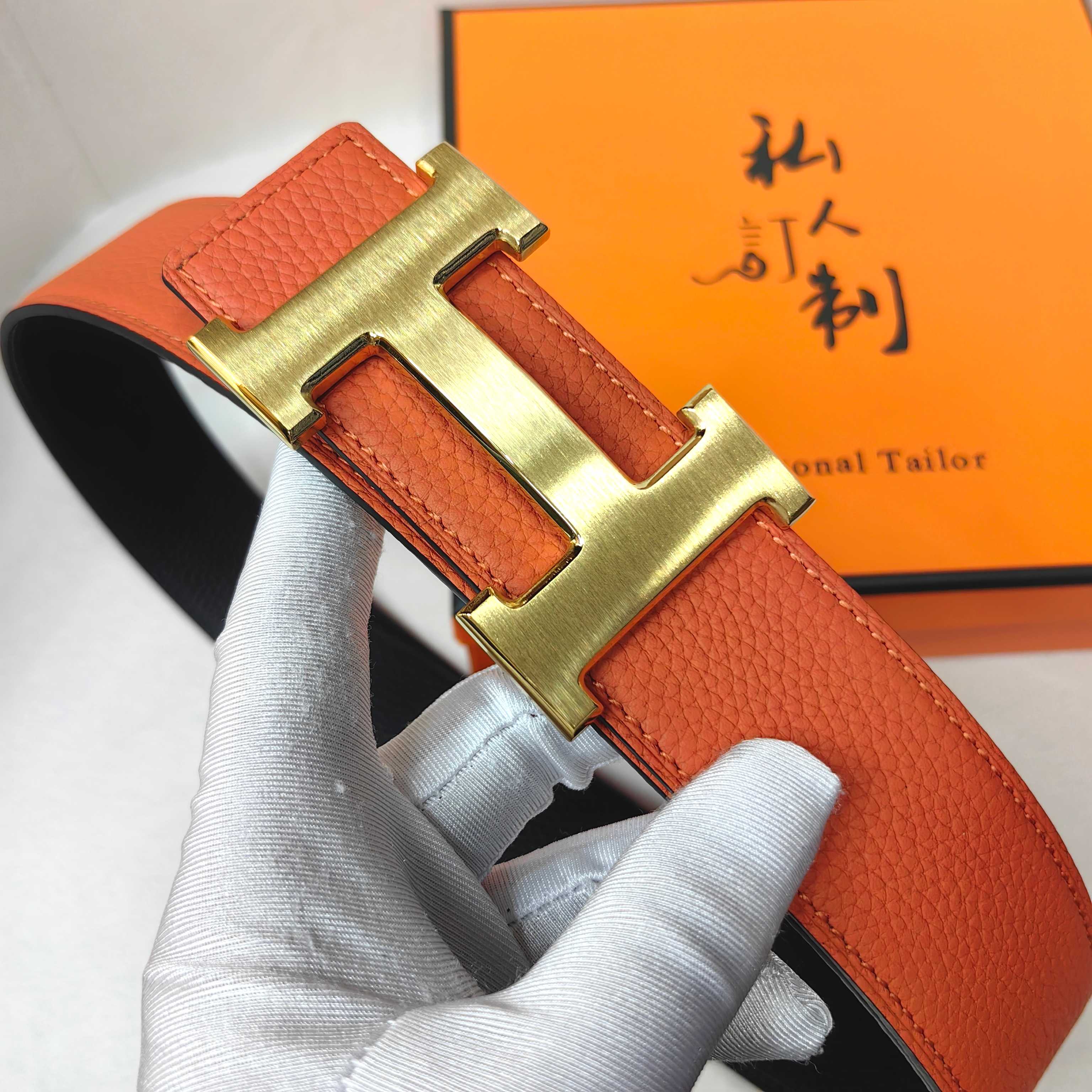  官网同步 爱马仕专柜同步 进口双面头层牛皮精钢精品五金 双面可用38mm 