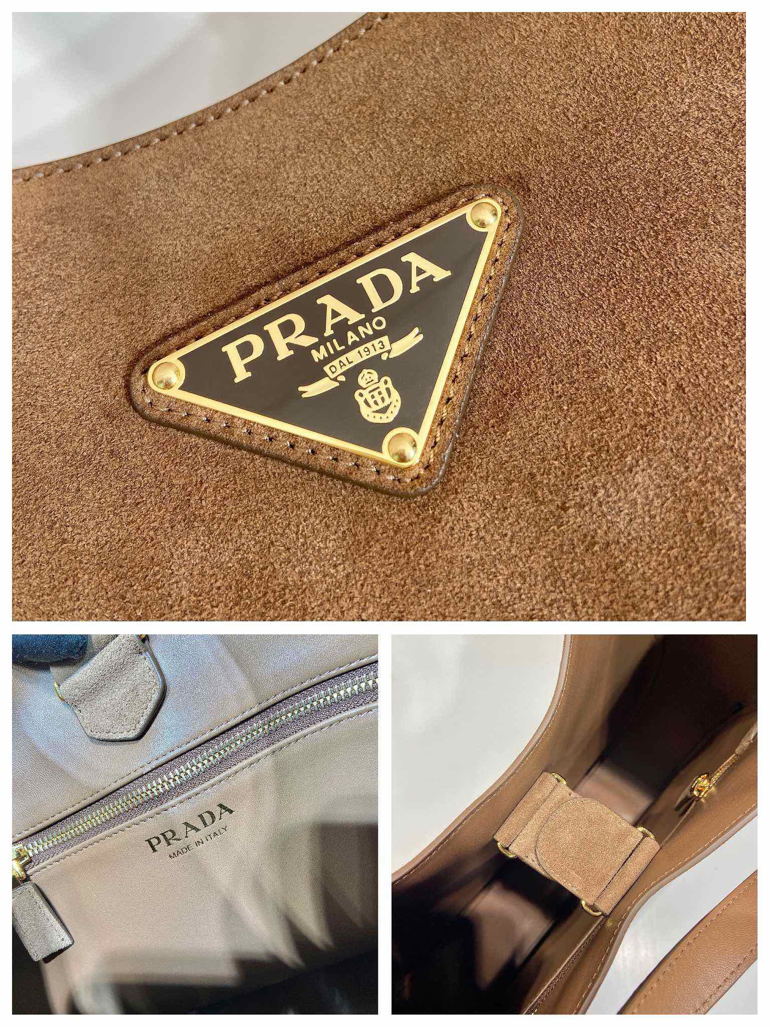 Prada Cleo Large Suede Shoulder Bag, 40x30x9cm, Brown 10 i1744856661 1572 2