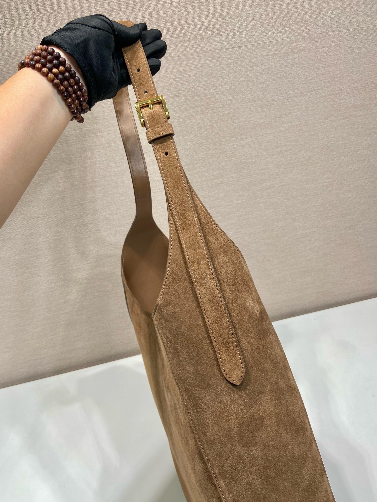 Prada Cleo Large Suede Shoulder Bag, 40x30x9cm, Brown 6 i1744856661 8397 0