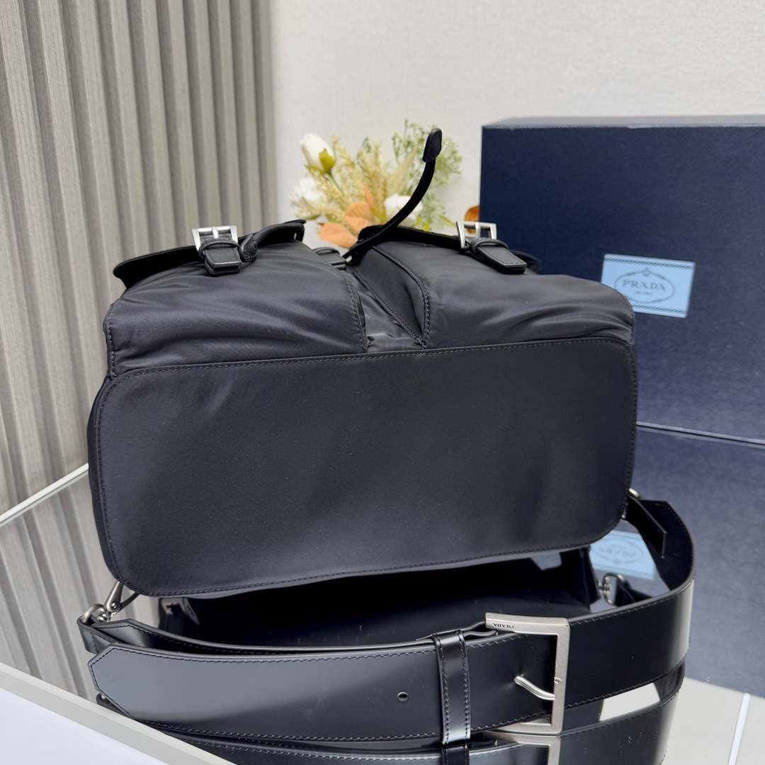 Prada 2VZ110 Nylon Backpack with Saffiano Leather Trim - Black 5 i1744867536 8430 0