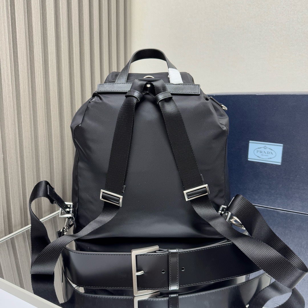 Prada 2VZ110 Nylon Backpack with Saffiano Leather Trim - Black 3 i1744867536 984 0
