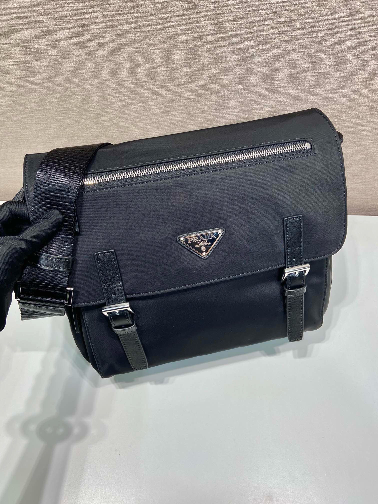 Prada Upgrade Messenger Bag BD671B, Nylon and Leather Trim, Unisex Style 3 i1744868908 3455 0