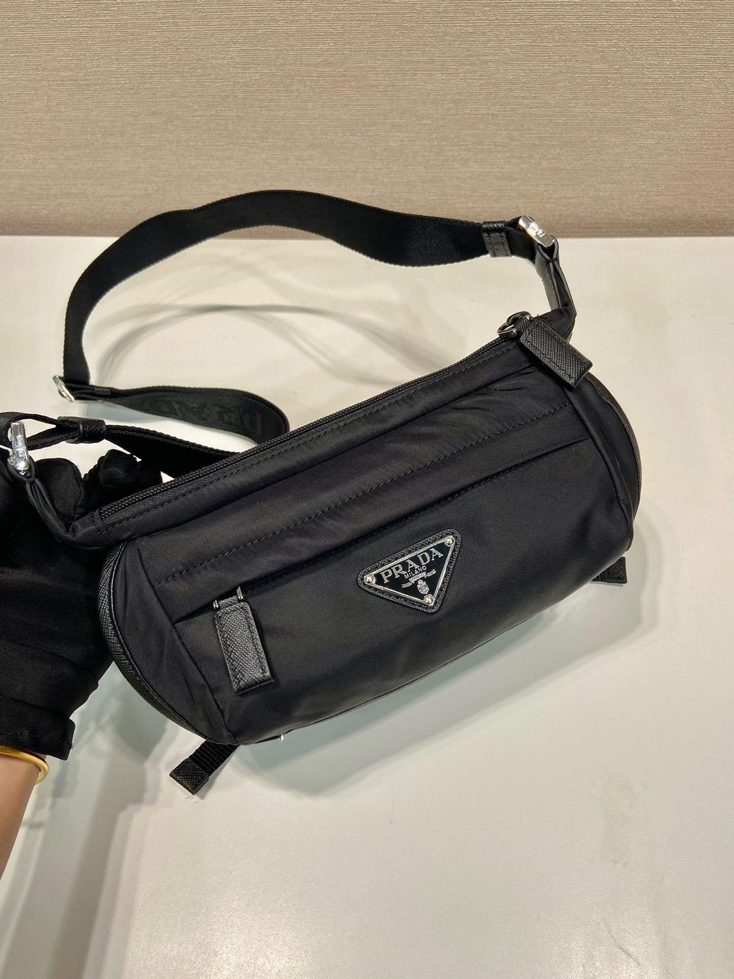Prada Mini Messenger Bag - Nylon and Saffiano Leather, Black, 20x13x9cm 4 i1744869424 1622 3