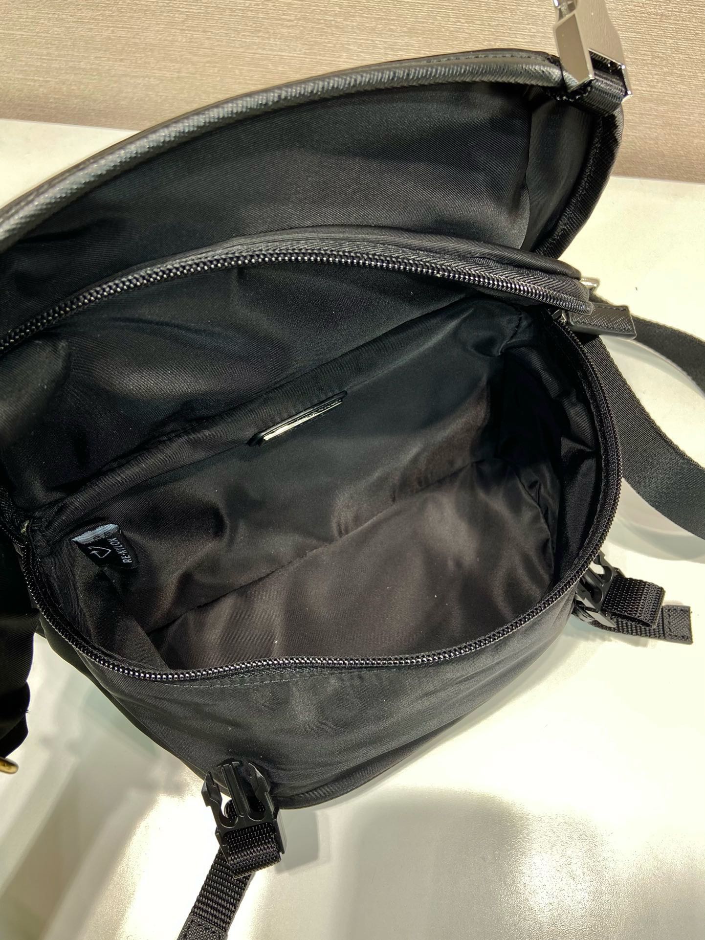Prada Mini Messenger Bag - Nylon and Saffiano Leather, Black, 20x13x9cm 9 i1744869424 1772 5
