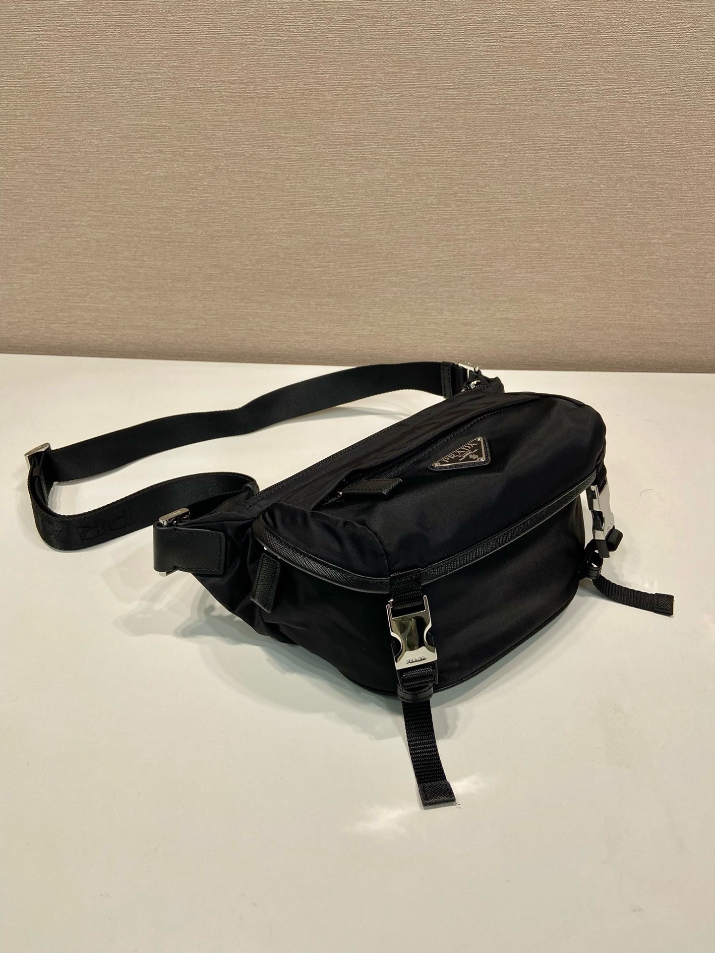 Prada Mini Messenger Bag - Nylon and Saffiano Leather, Black, 20x13x9cm 3 i1744869424 5699 0