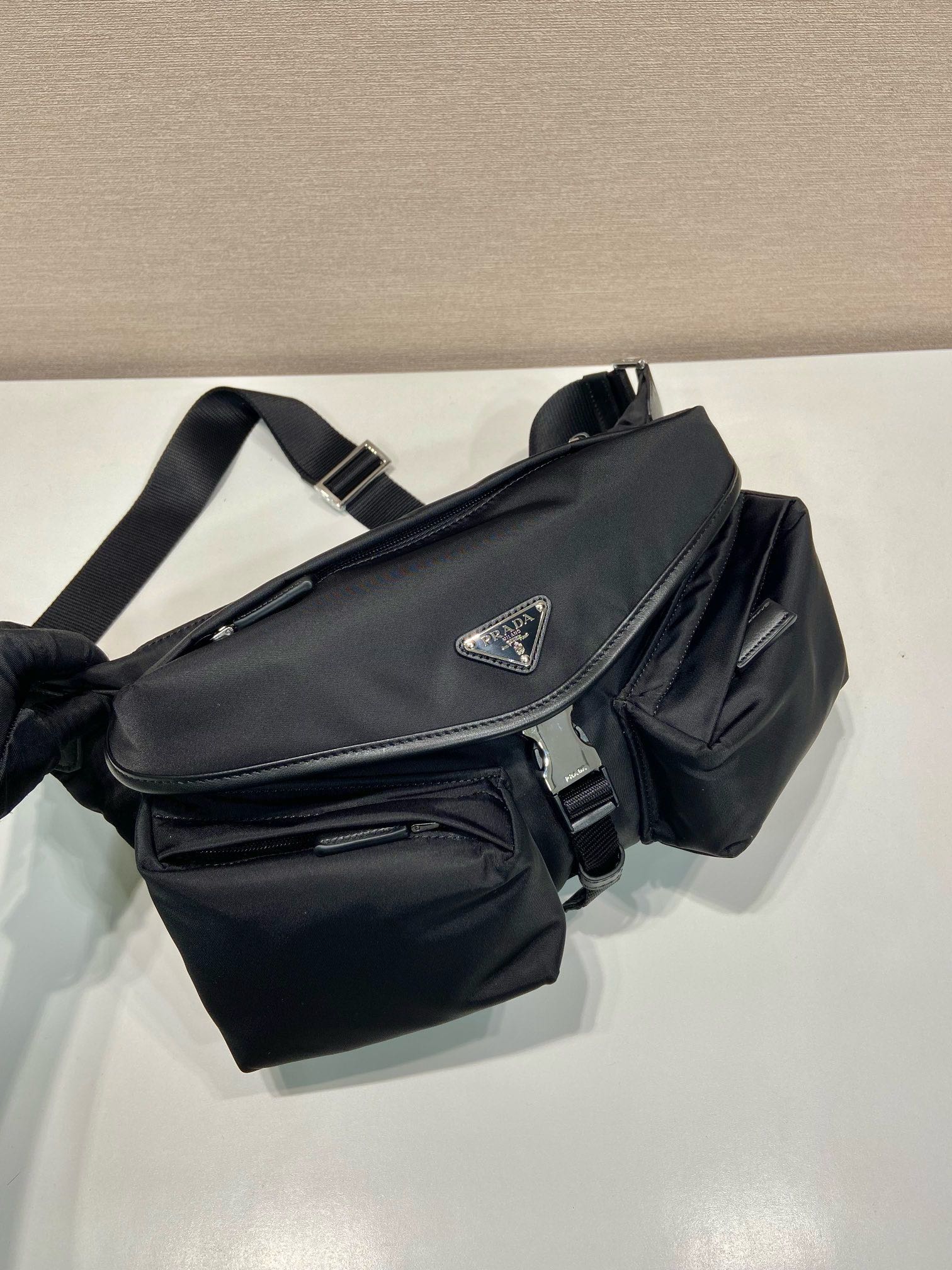 Prada Black Nylon Messenger Bag with Multiple Pockets - Model 2VH175 3 i1744870062 9831 3