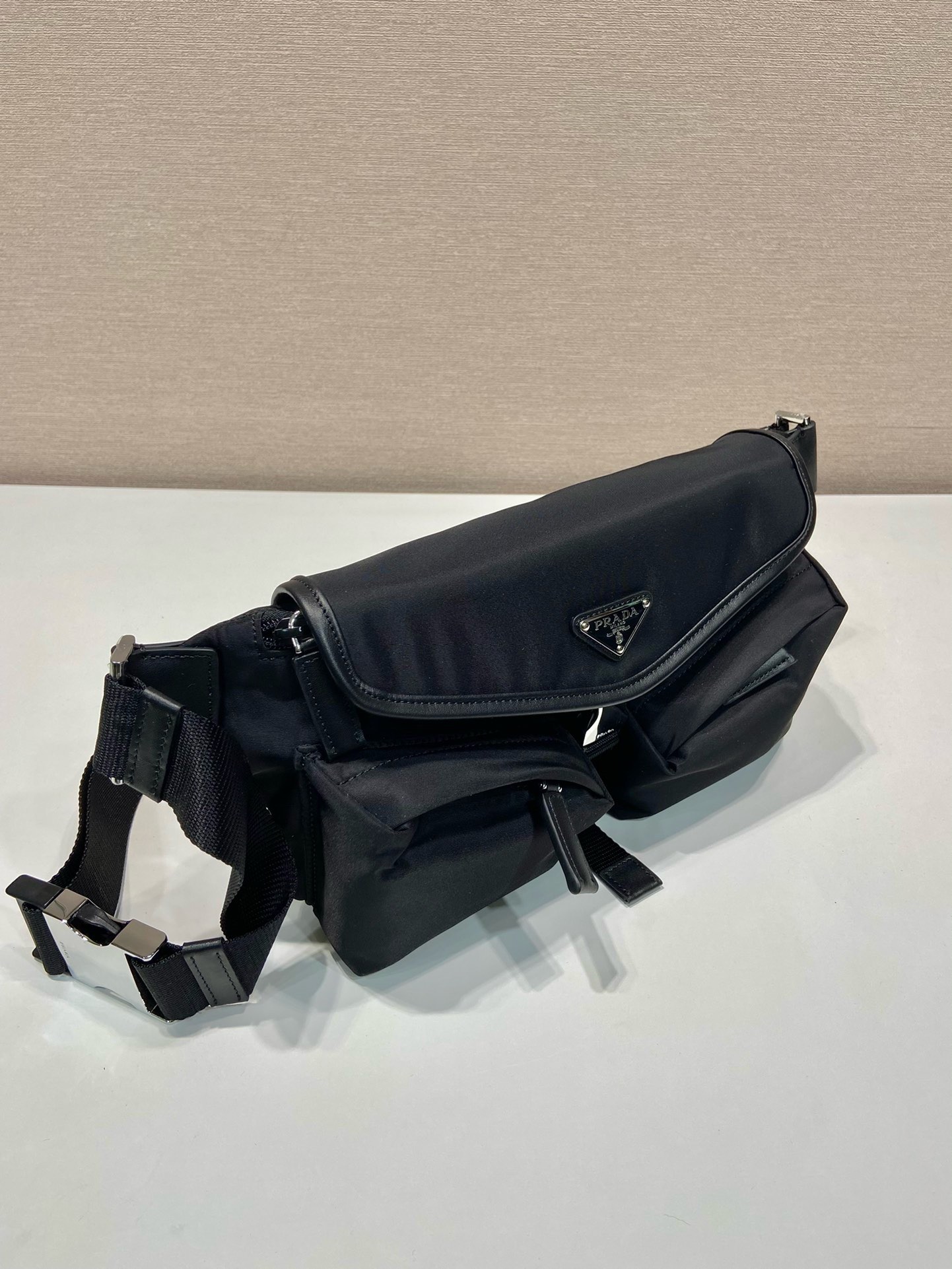 Prada Nylon and Leather Belt Bag Crossbody Messenger - Black 4 i1744870160 8333 6