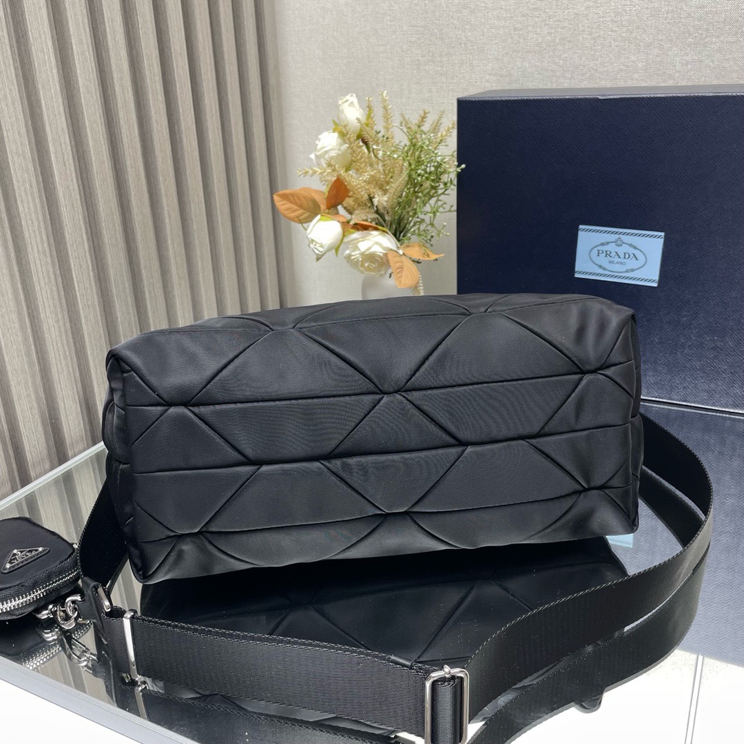 Prada System Tote Bag - Black Quilted Design, Leather Handles, Nylon Strap 5 i1744870642 7936 6
