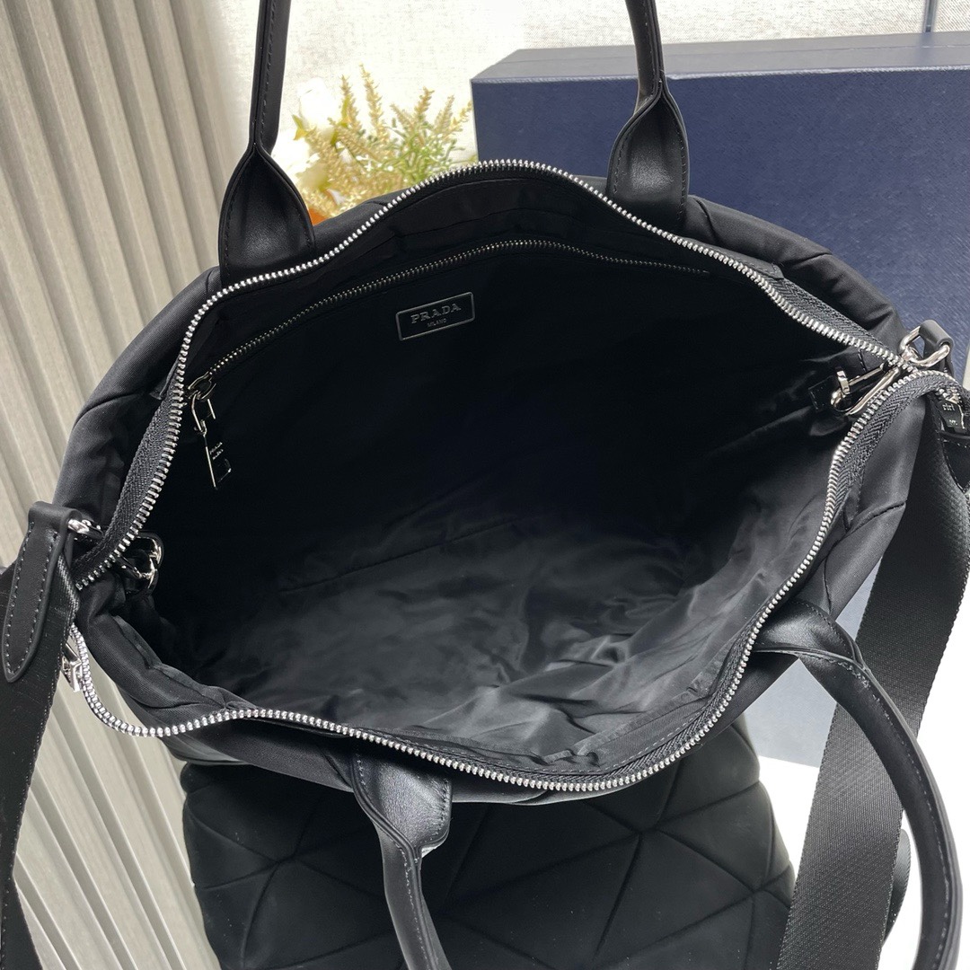 Prada System Tote Bag - Black Quilted Design, Leather Handles, Nylon Strap 9 i1744870642 8251 7