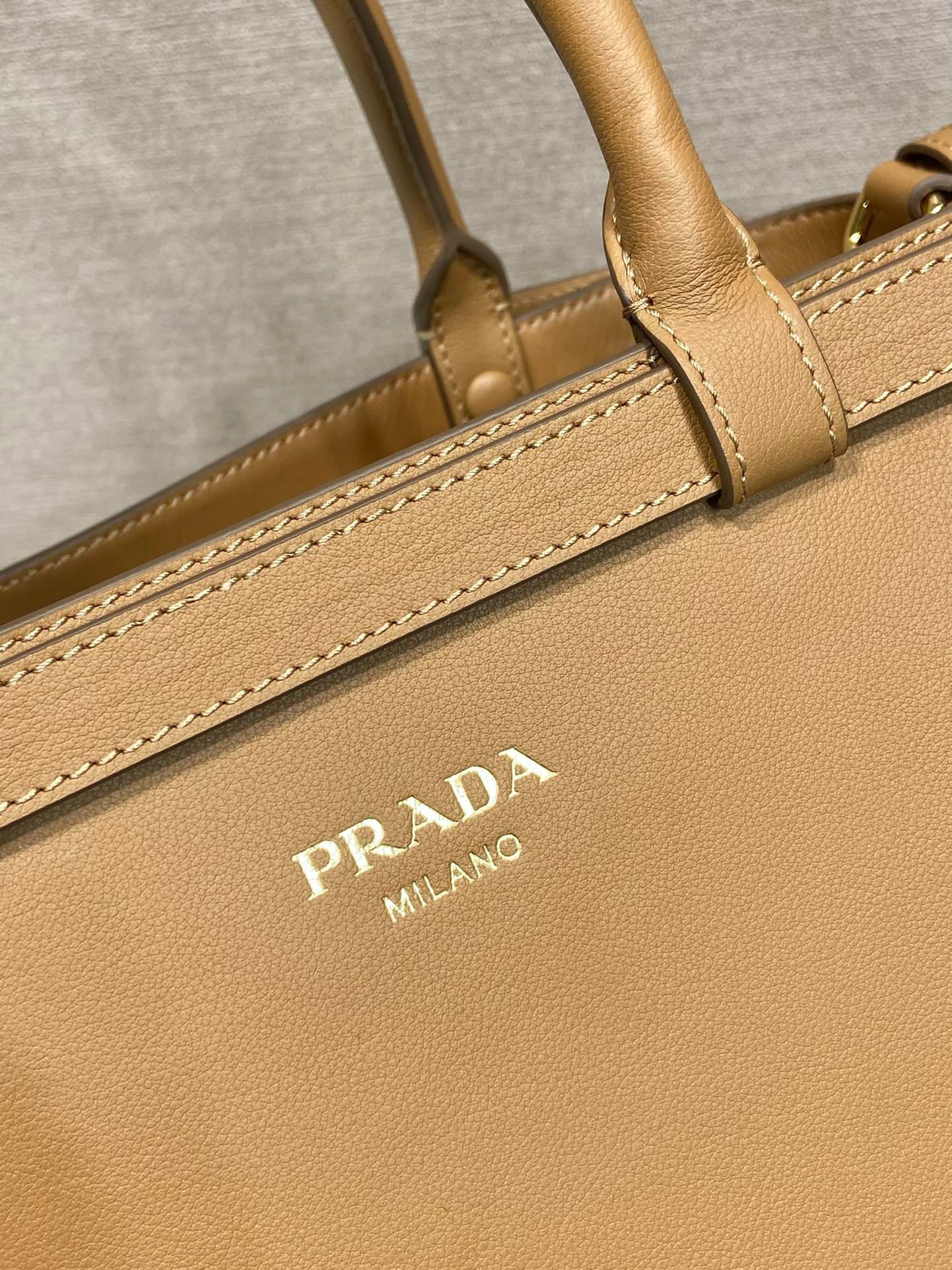 Prada 1BA417 Large Caramel Leather Handbag with Adjustable Shoulder Strap 9 i1744872166 8026 1