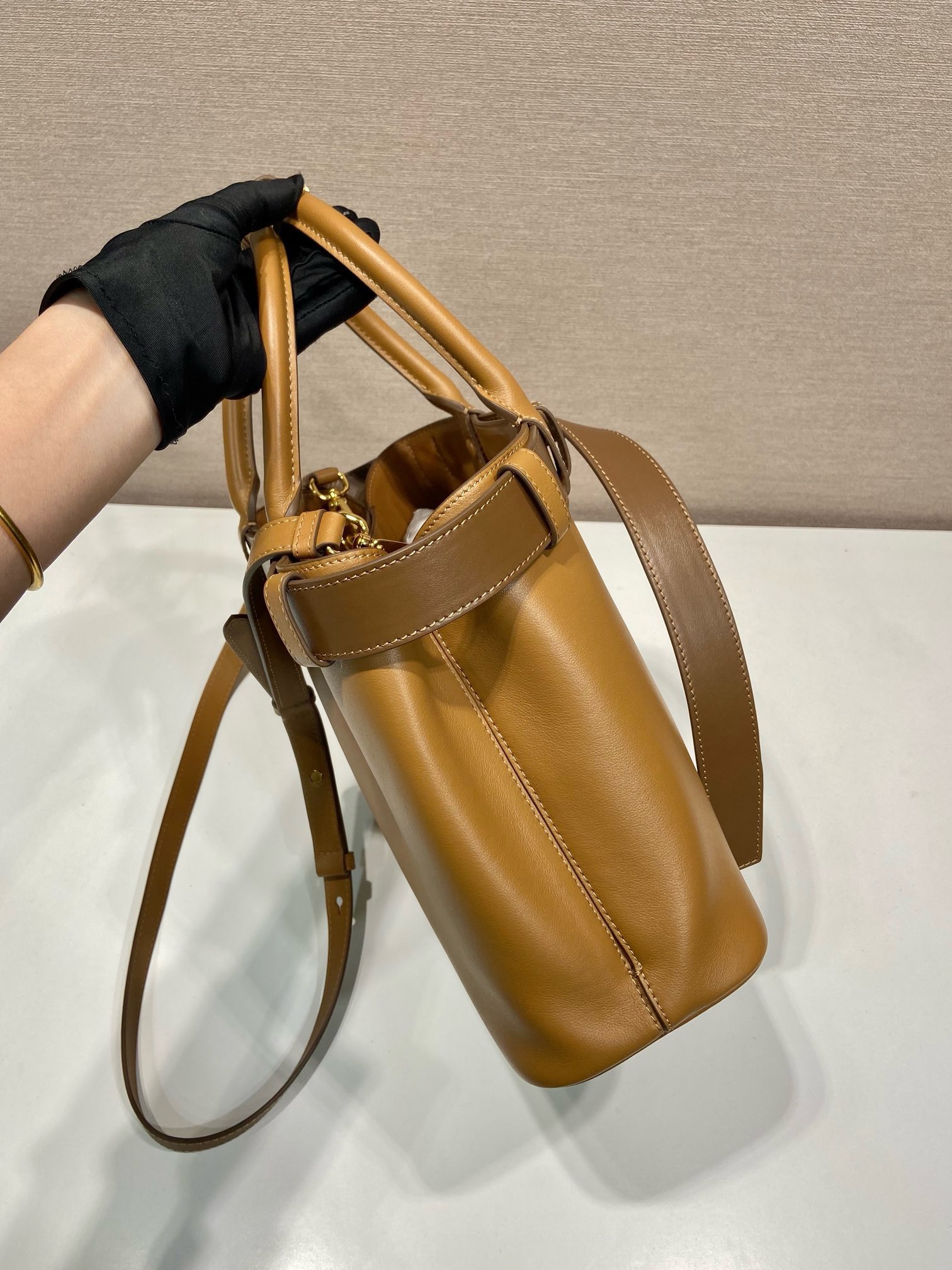 Prada 1BA434 Small Leather Handbag, Elegant Top Handle Bag with Adjustable Strap 6 i1744872445 2798 0