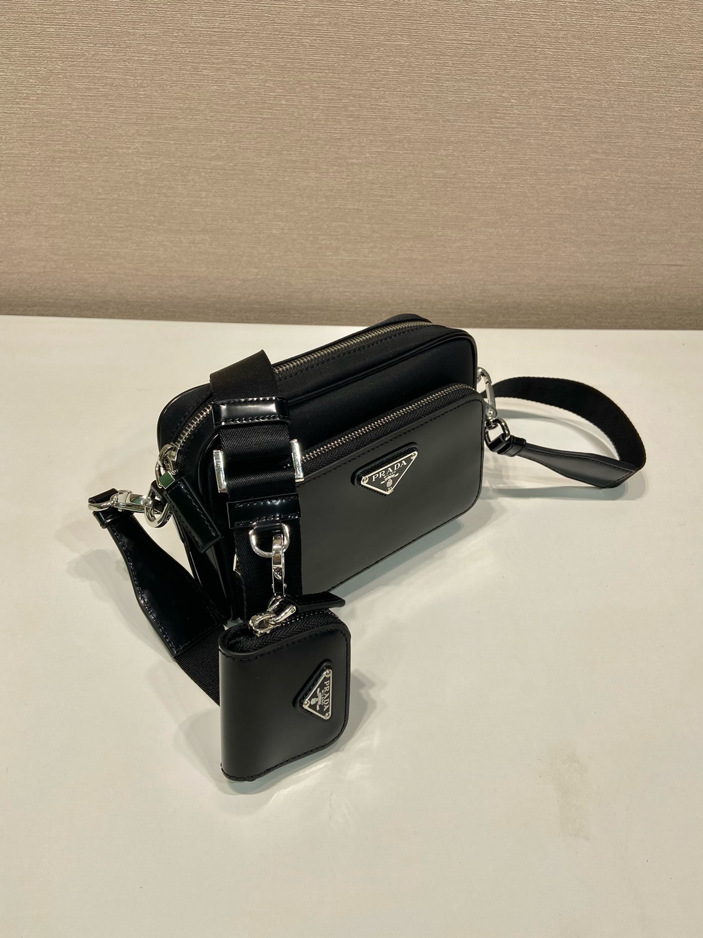 Prada Re-Nylon and Leather Shoulder Bag - Sleek, Versatile, and Sustainable 4 i1745482123 2009 0