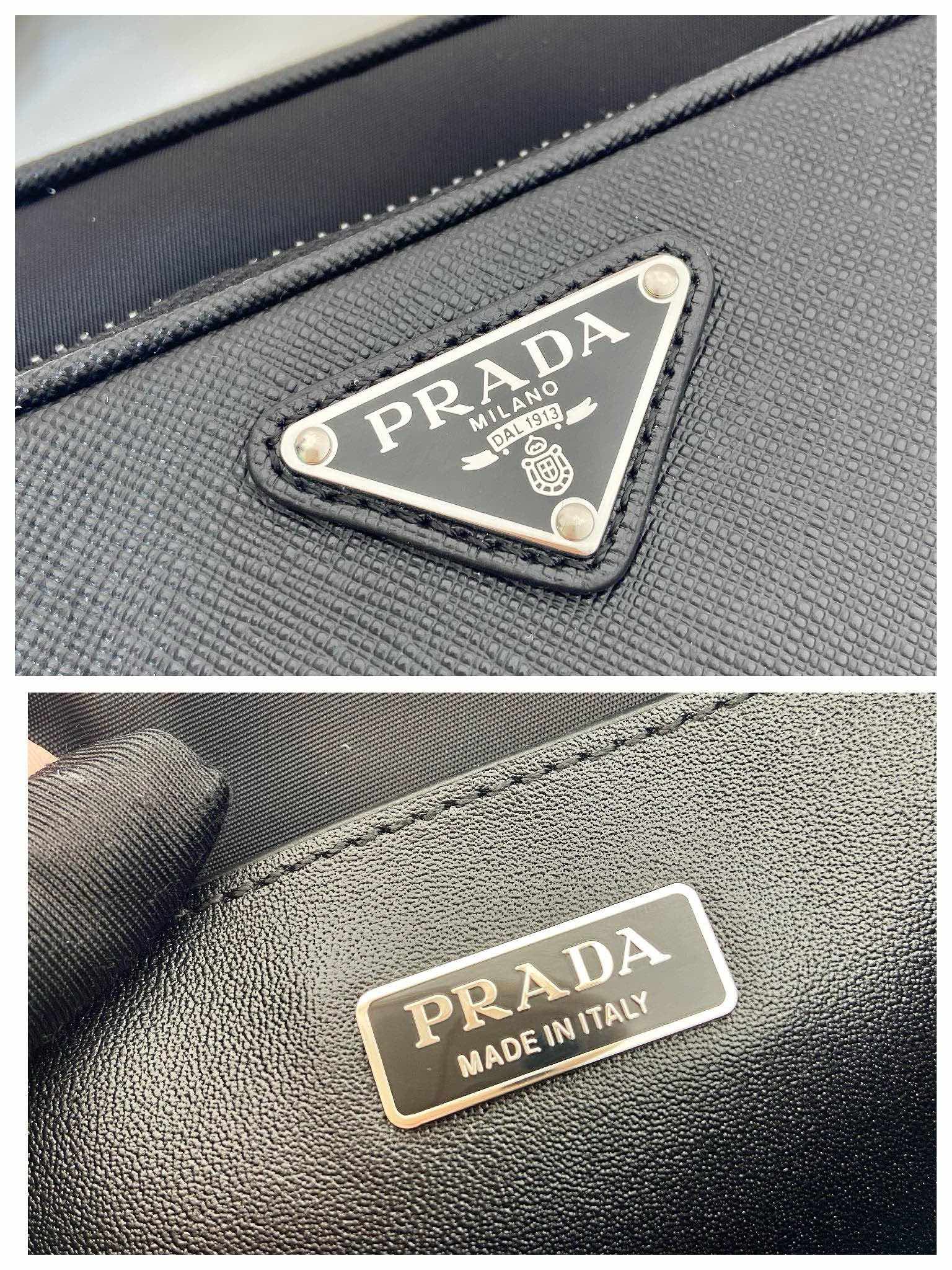 Prada Re-Nylon and Saffiano Leather Crossbody Bag - Black, 18 x 11.5 x 5 cm 9 i1745482369 2636 1