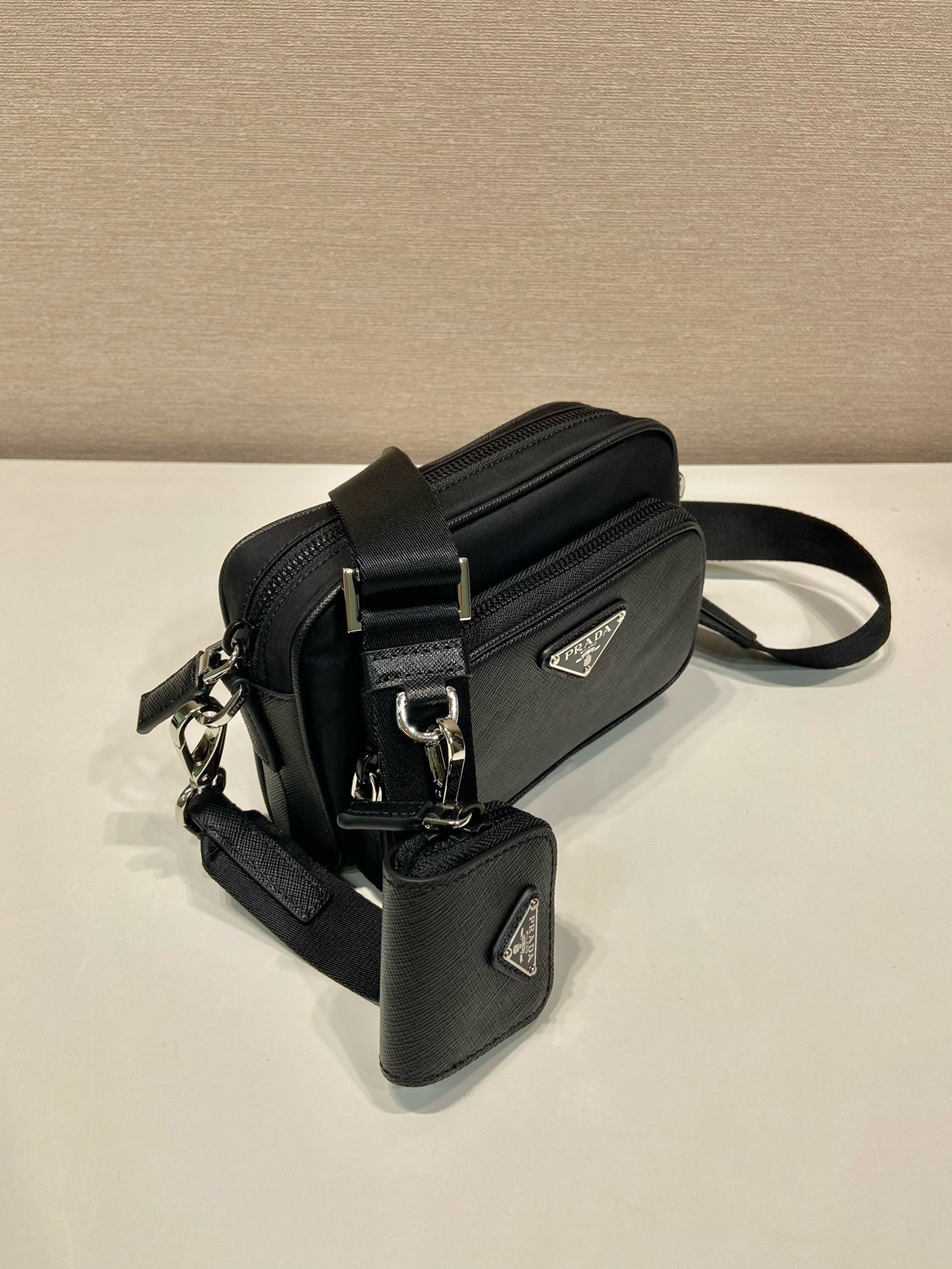 Prada Re-Nylon and Saffiano Leather Crossbody Bag - Black, 18 x 11.5 x 5 cm 3 i1745482369 4877 3