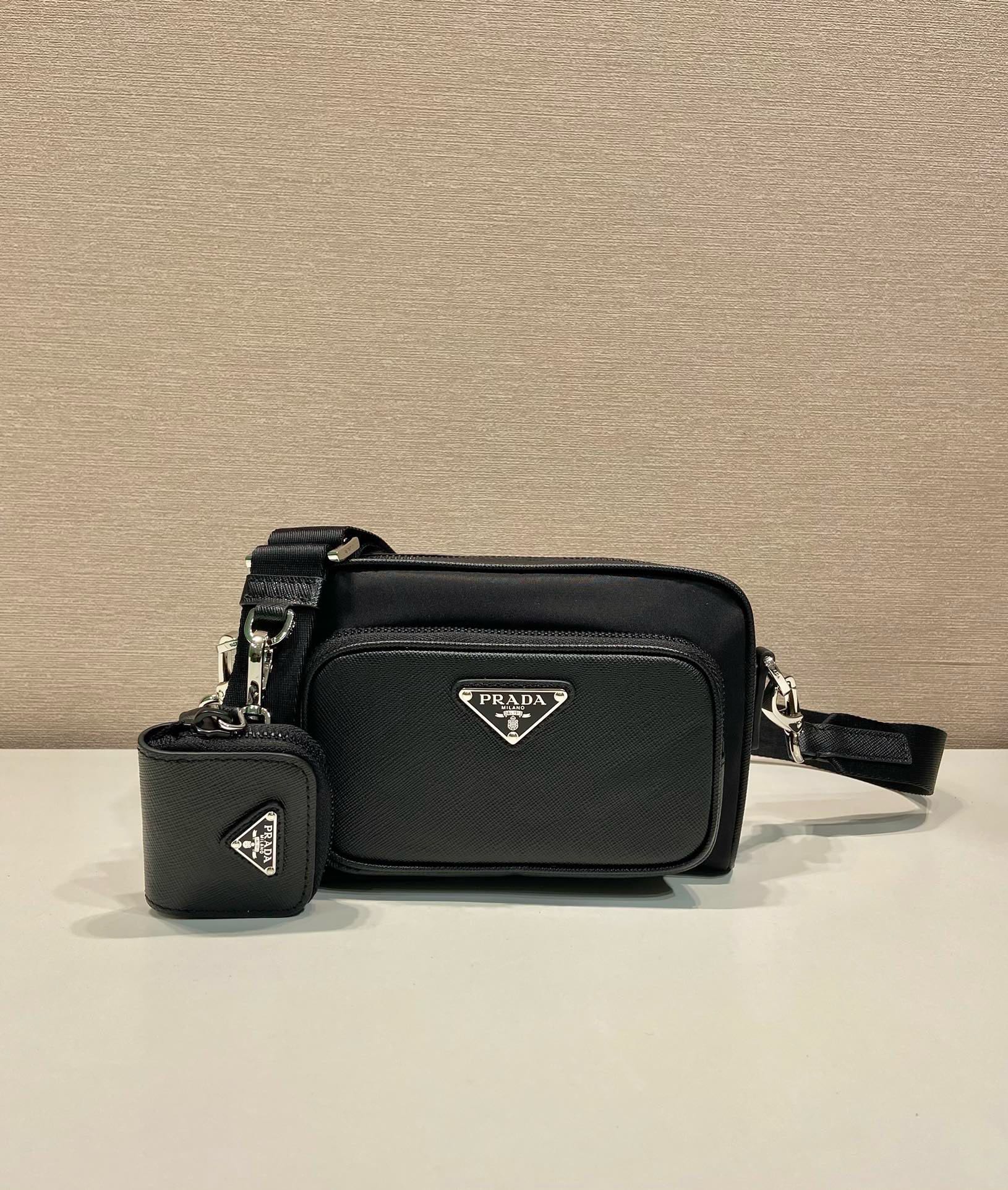 Prada Re-Nylon and Saffiano Leather Crossbody Bag - Black, 18 x 11.5 x 5 cm 2 i1745482369 6610 0