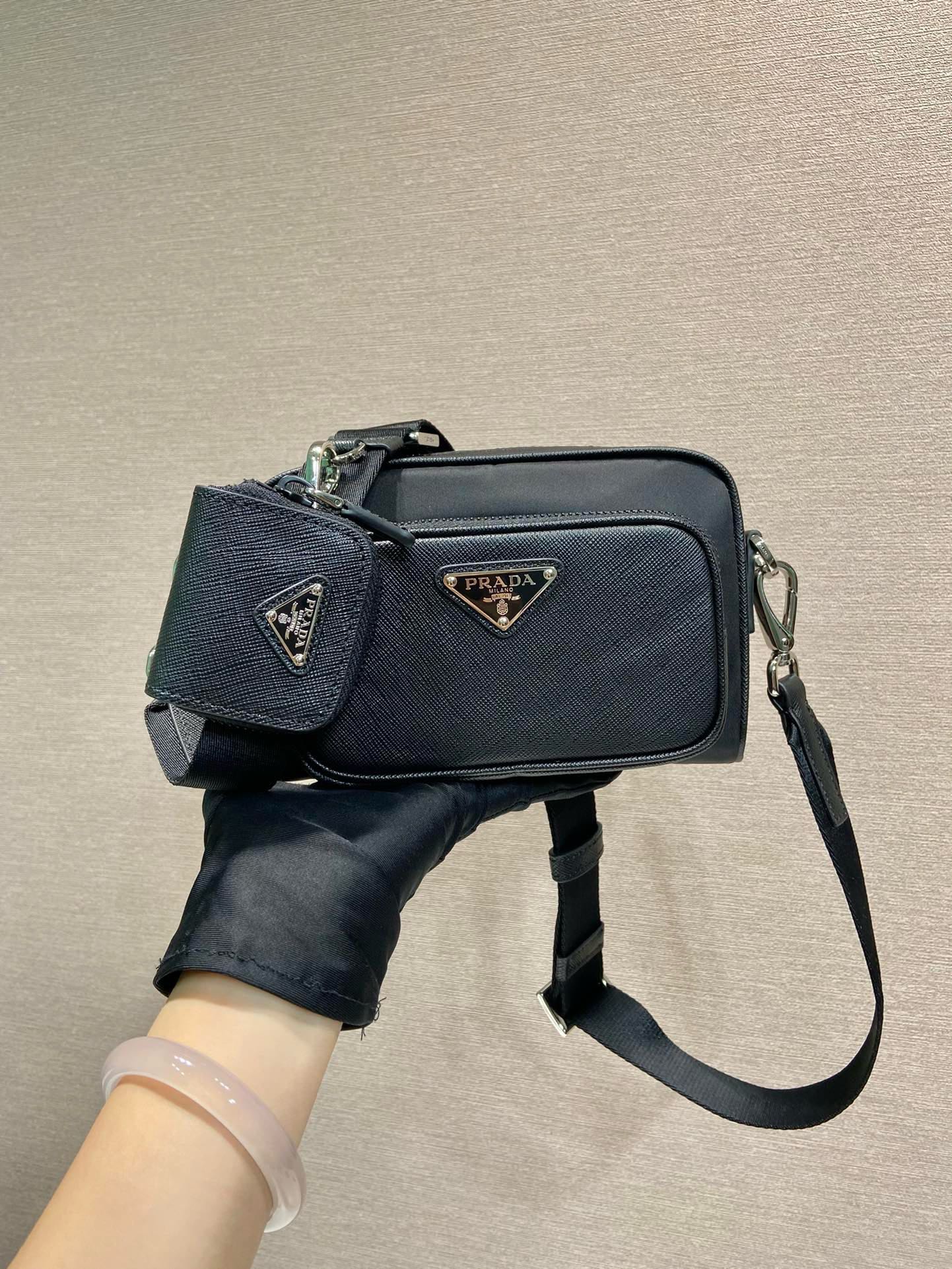 Prada Re-Nylon and Saffiano Leather Crossbody Bag - Black, 18 x 11.5 x 5 cm 1 i1745482370 7581 7