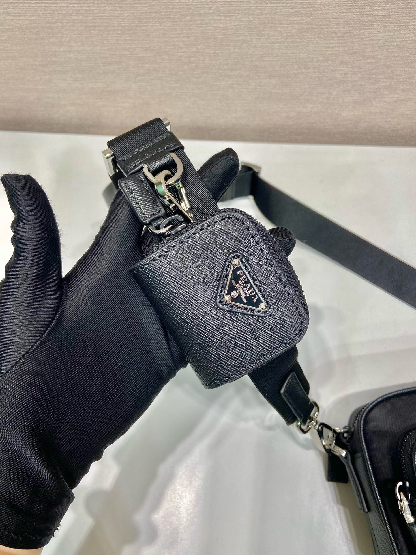 Prada Re-Nylon and Saffiano Leather Crossbody Bag - Black, 18 x 11.5 x 5 cm 6 i1745482370 9989 6