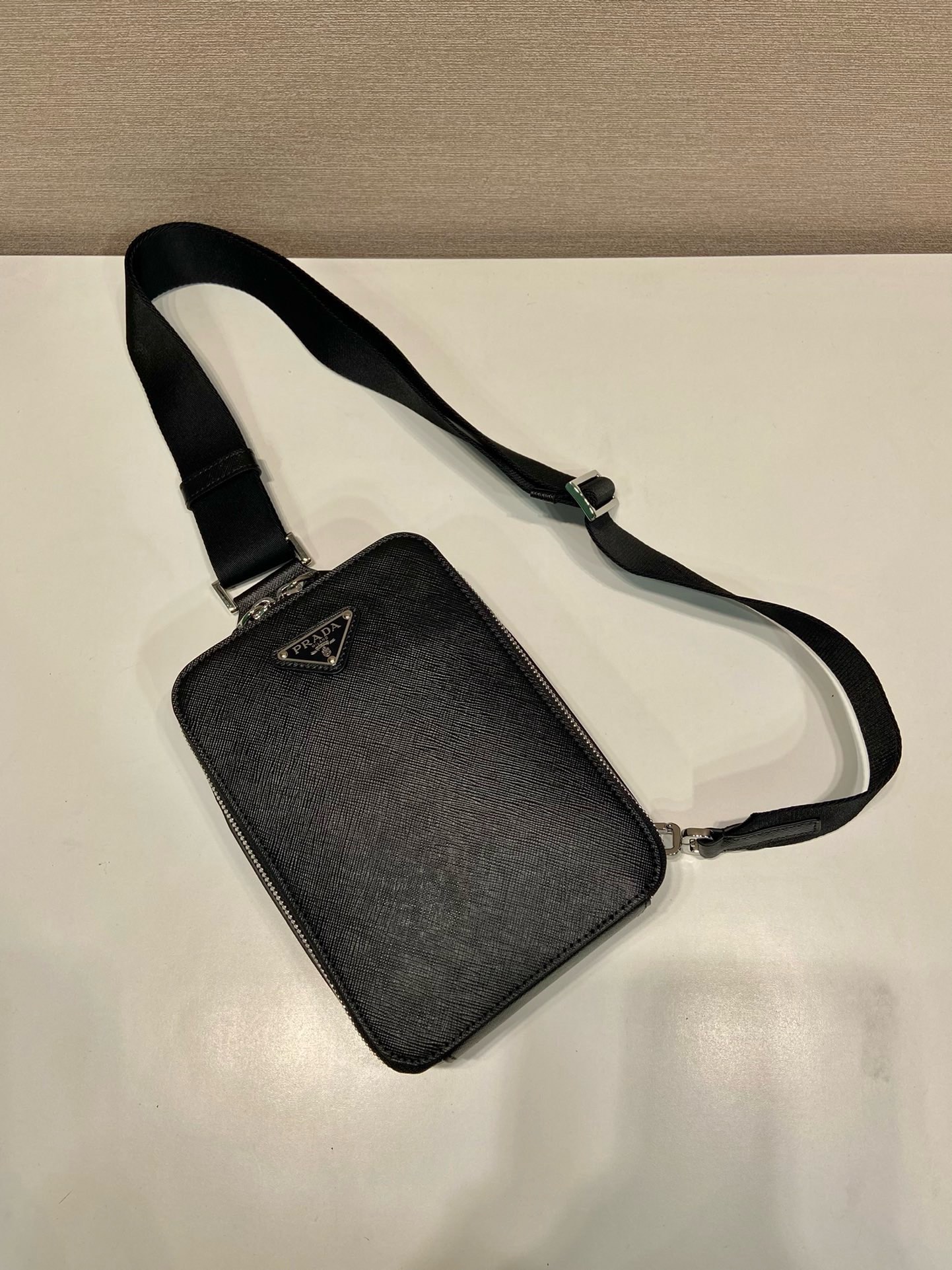 Prada Men's Crossbody Bag, Saffiano Leather, Adjustable Strap, Black 3 i1745482428 1276 3