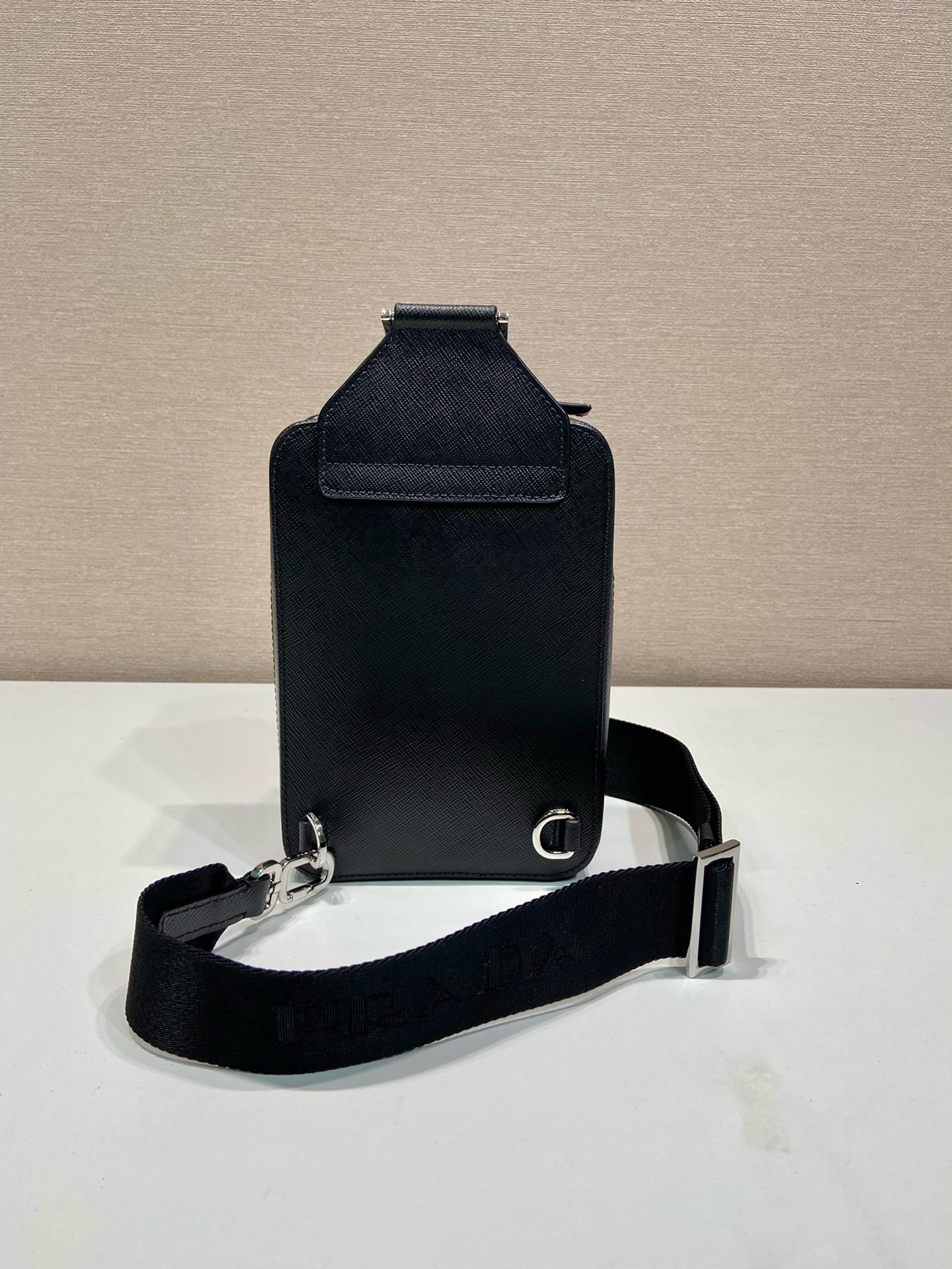 Prada Men's Crossbody Bag, Saffiano Leather, Adjustable Strap, Black 5 i1745482428 5958 4