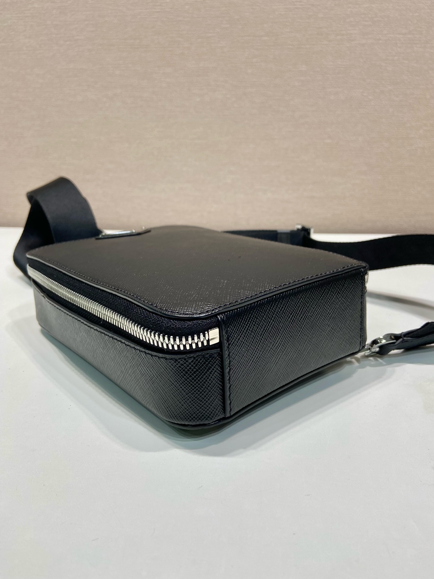 Prada Men's Crossbody Bag, Saffiano Leather, Adjustable Strap, Black 6 i1745482428 9731 7