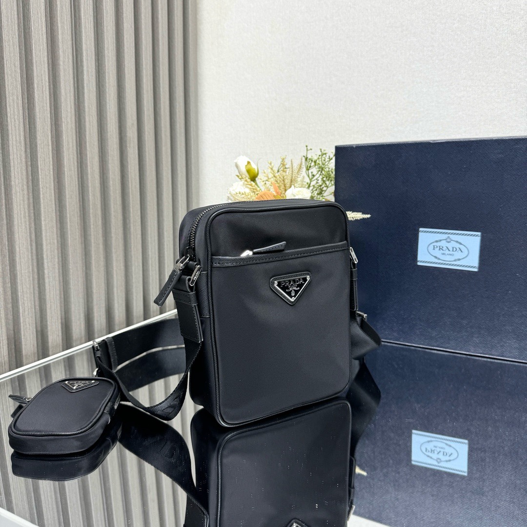 Prada 2VH112 Black Nylon Crossbody Bag with Mini Pouch - Stylish & Versatile 4 i1745647110 7755 5