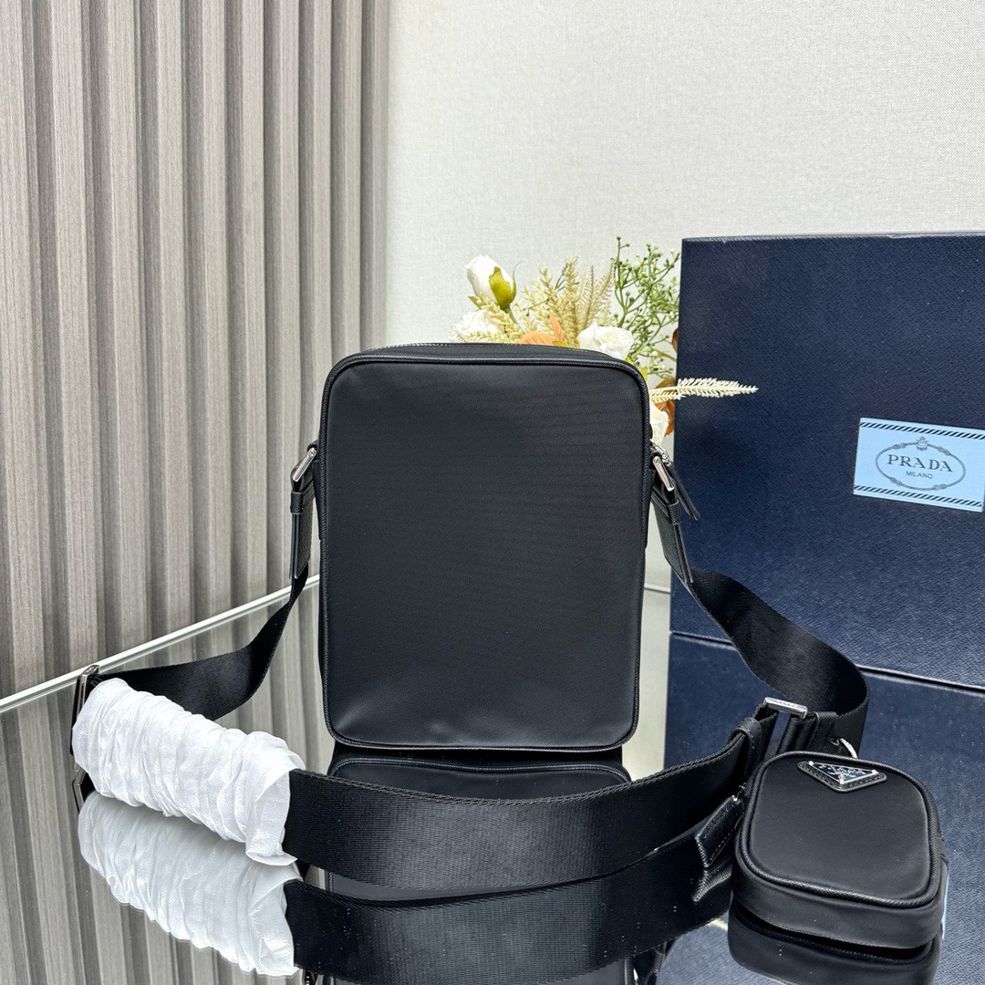Prada 2VH112 Black Nylon Crossbody Bag with Mini Pouch - Stylish & Versatile 3 i1745647110 7817 3