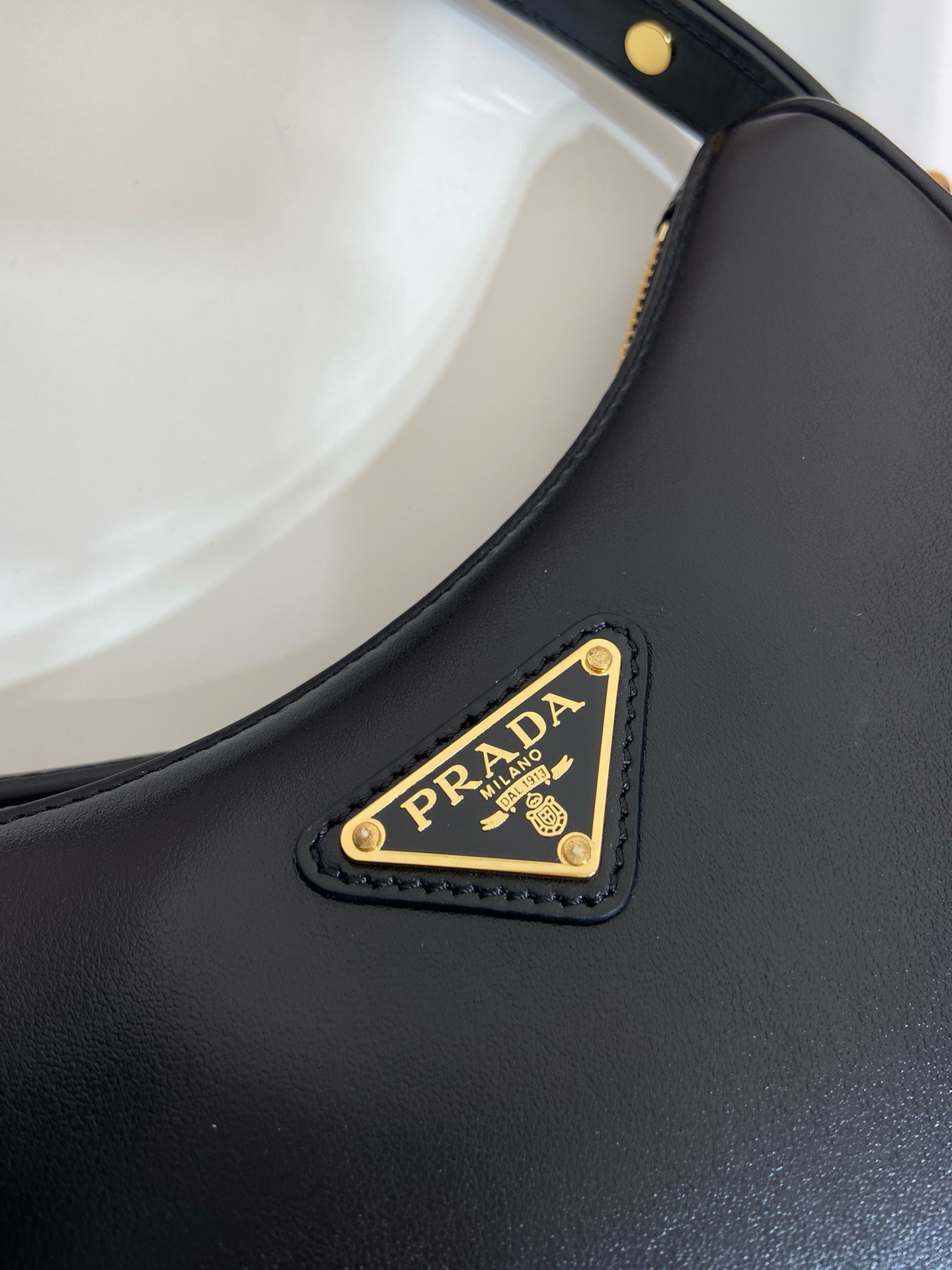 Prada Moon Leather Handbag, 1BC199 Small Hobo Bag with Adjustable Straps 8 i1745648044 4009 1