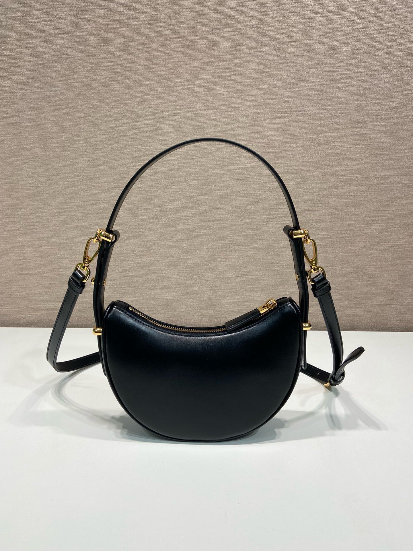 Prada Moon Leather Handbag, 1BC199 Small Hobo Bag with Adjustable Straps 5 i1745648044 4200 5
