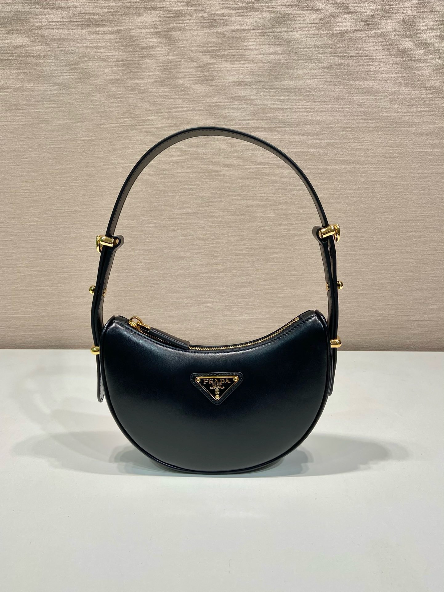 Prada Moon Leather Handbag, 1BC199 Small Hobo Bag with Adjustable Straps 2 i1745648044 6011 2