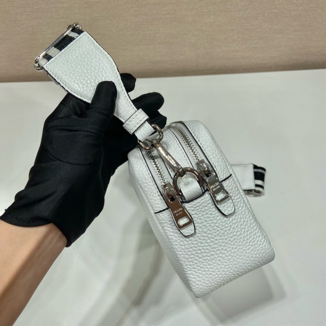 Prada 1BD082 White Leather Camera Bag with Interchangeable Shoulder Straps 8 i1745648181 1867 2