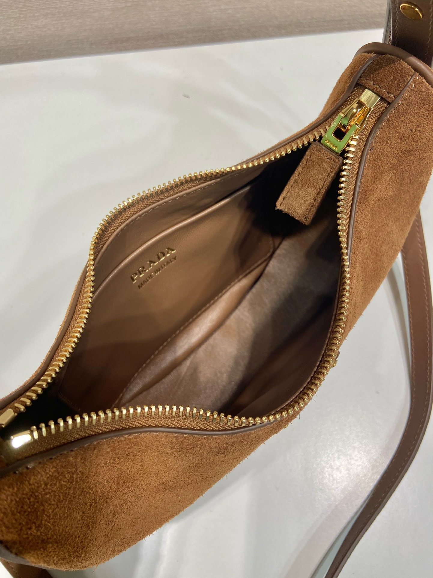 Prada Moon Suede Shoulder Bag with Adjustable Straps - Chic and Versatile 8 i1745648381 2470 7