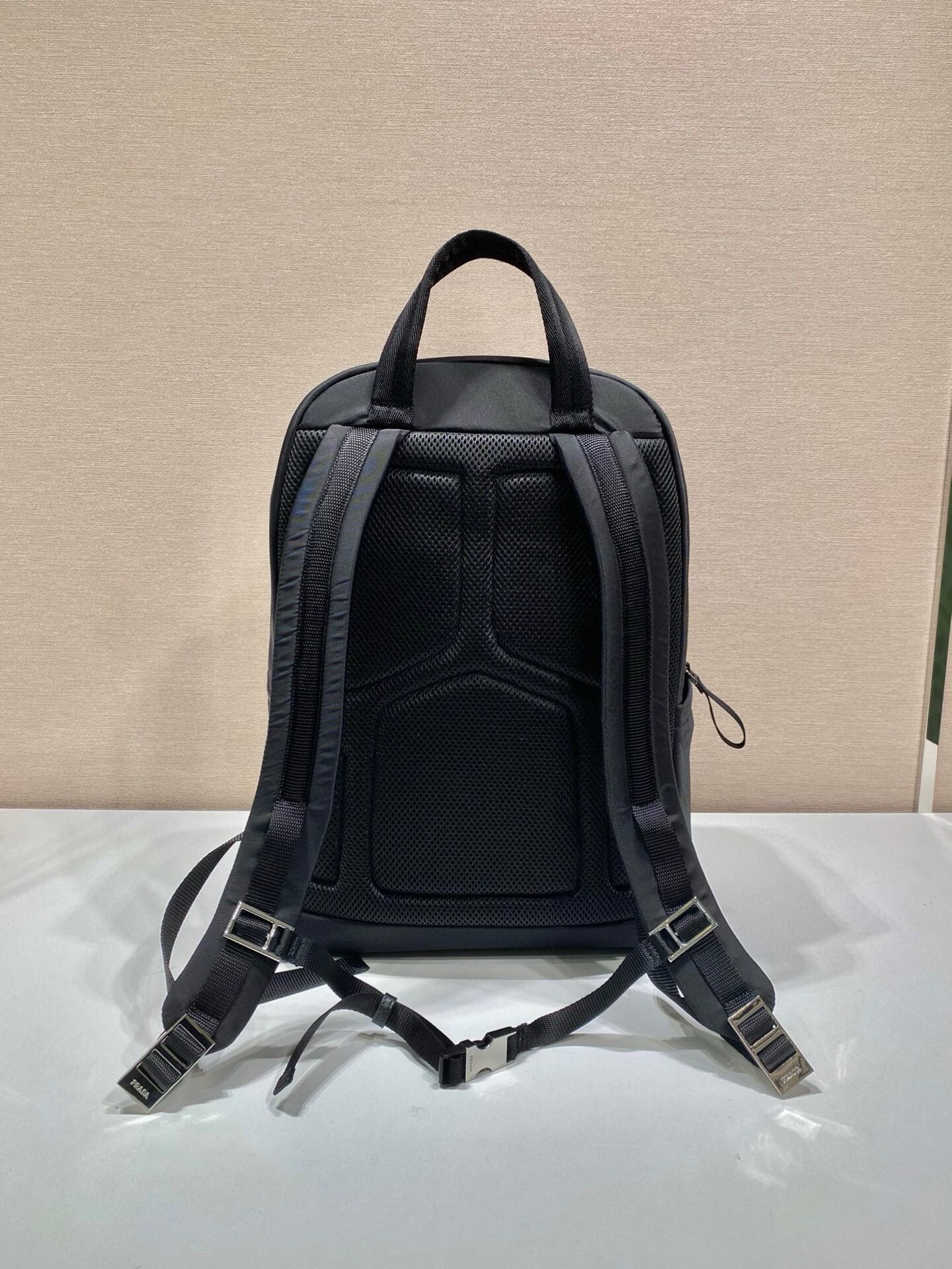 Prada 2VZ085 Black Nylon Backpack with Exterior Zip Pocket and Adjustable Straps 4 i1748498557633 8711 0 3