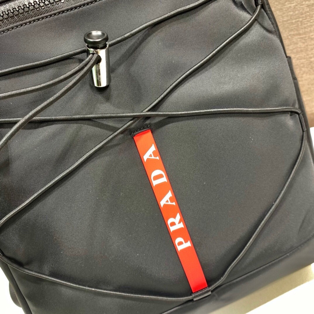 Prada 2VZ085 Black Nylon Backpack with Exterior Zip Pocket and Adjustable Straps 7 i1748498559293 7841 0 6
