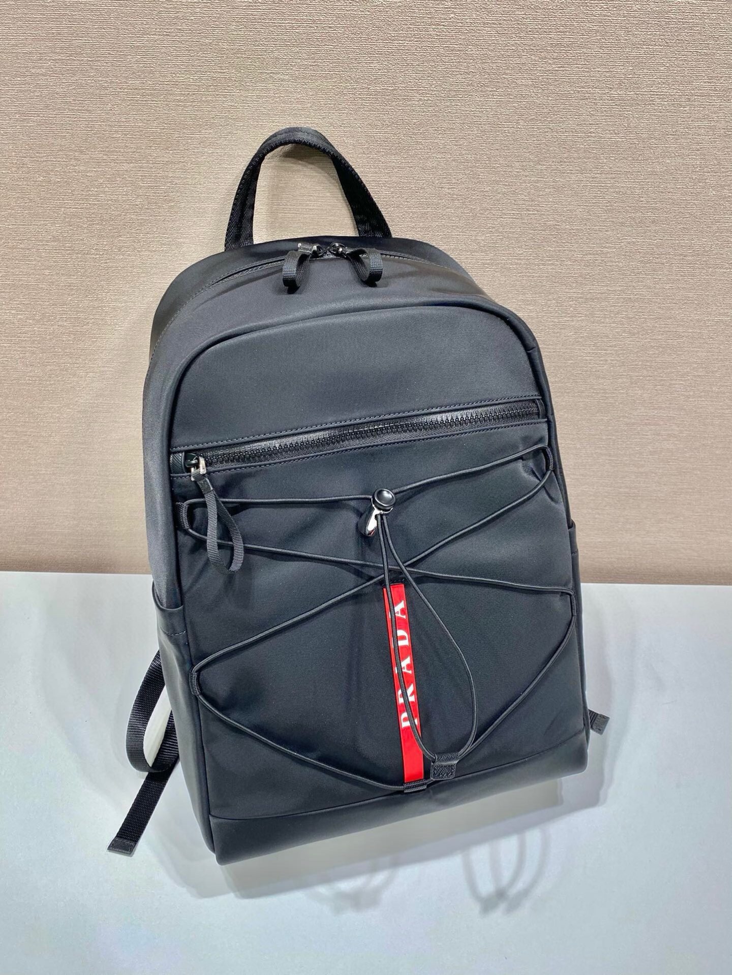 Prada 2VZ085 Black Nylon Backpack with Exterior Zip Pocket and Adjustable Straps 3 i1748498559487 2089 0 2