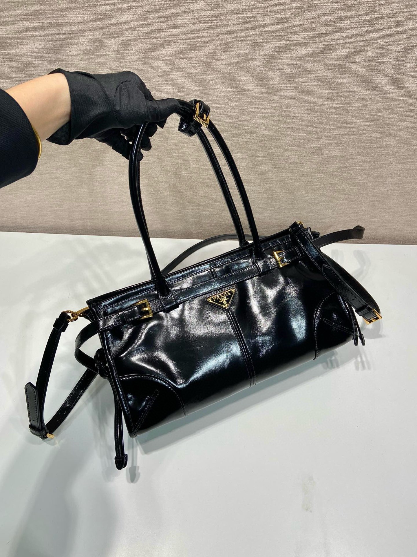 Prada 1BA426 Small Handbag in Black Leather with Detachable Strap 3 i1751350000995 7460 0 1