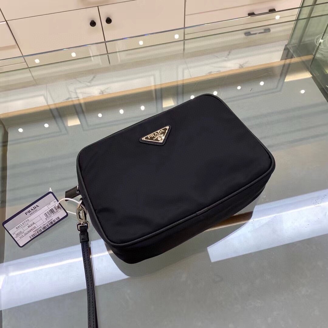 Prada Nylon and Saffiano Leather Pouch with Silver Hardware and Wrist Strap 10 i1751547274065 6299 0 8