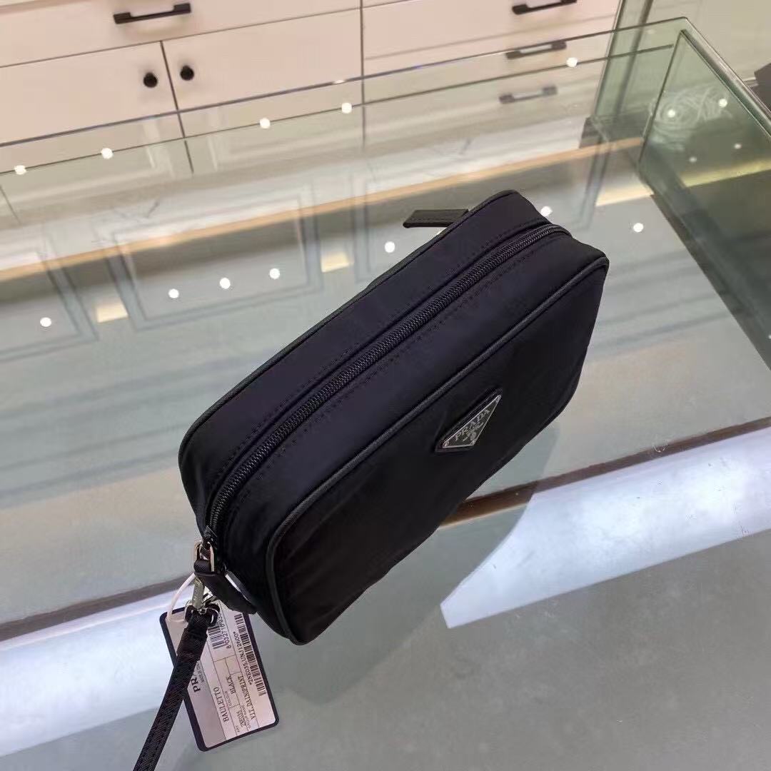 Prada Nylon and Saffiano Leather Pouch with Silver Hardware and Wrist Strap 4 i1751547275436 2914 0 2