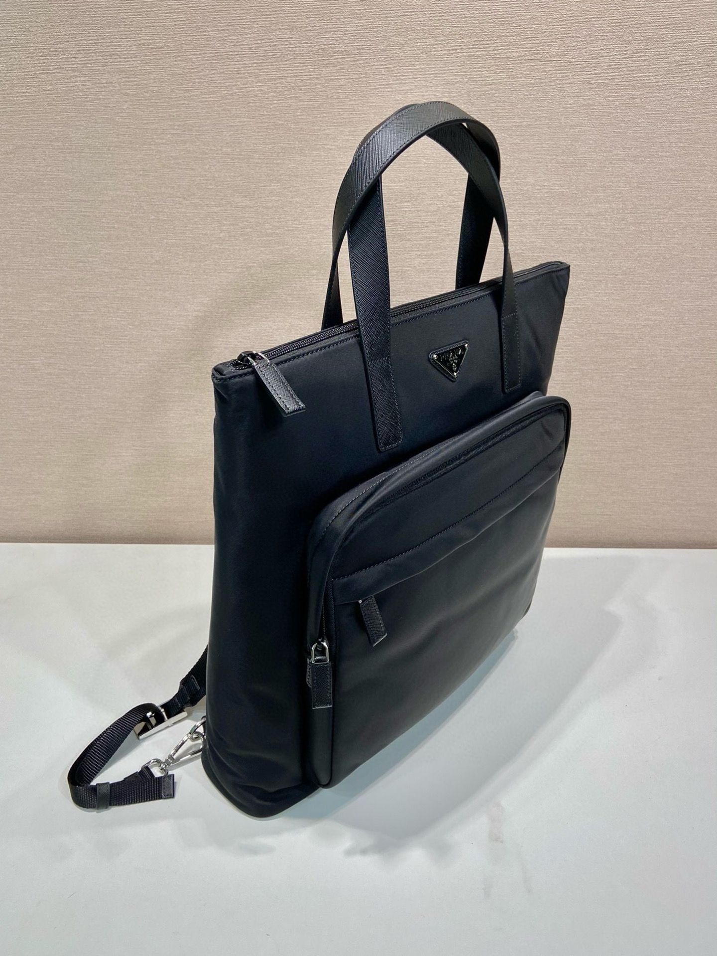 Prada Nylon Tote Backpack with Leather Handles - Versatile & Stylish 3 i1752329522193 9537 0 2