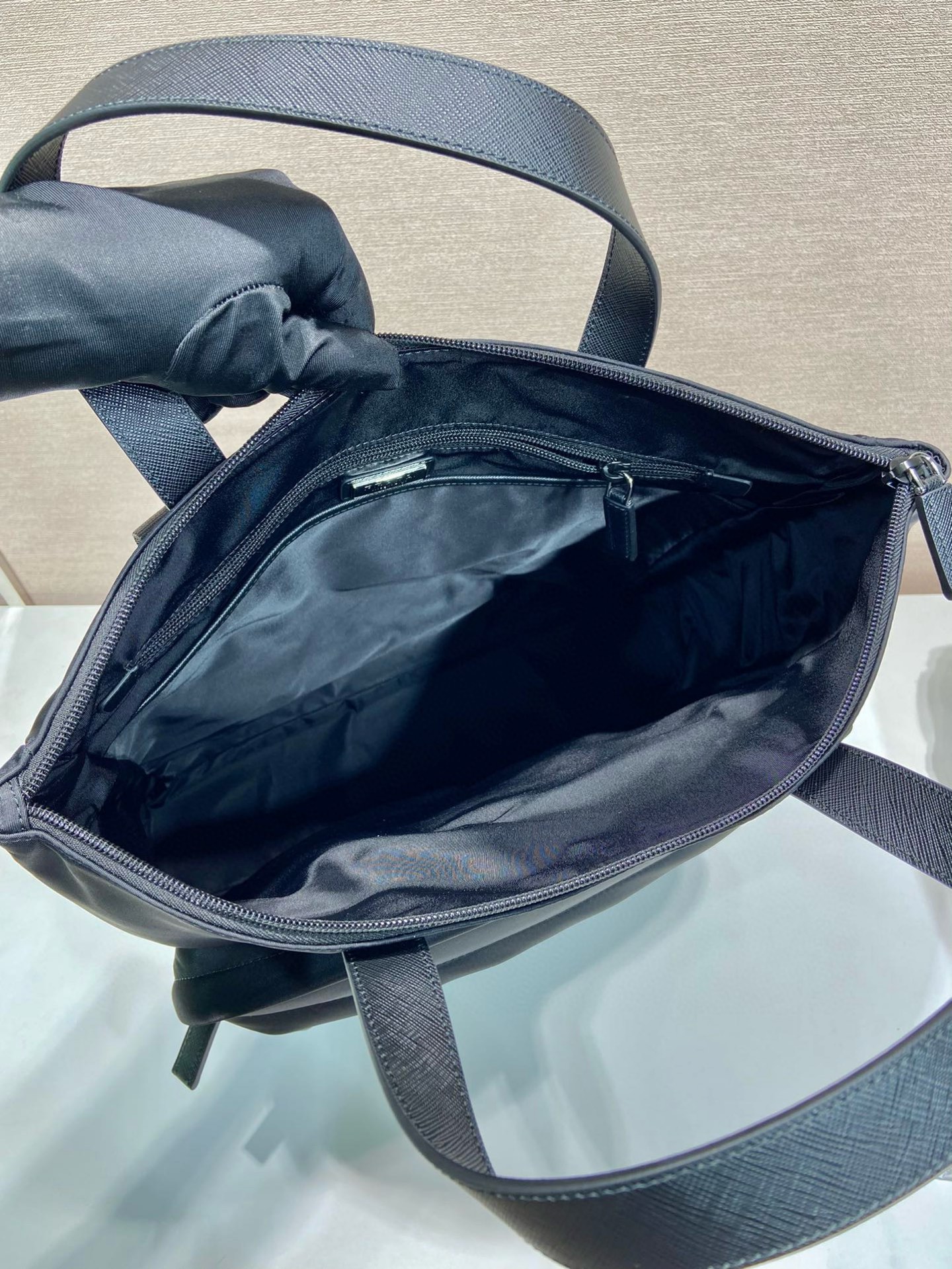Prada Nylon Tote Backpack with Leather Handles - Versatile & Stylish 8 i1752329522237 8997 0 7
