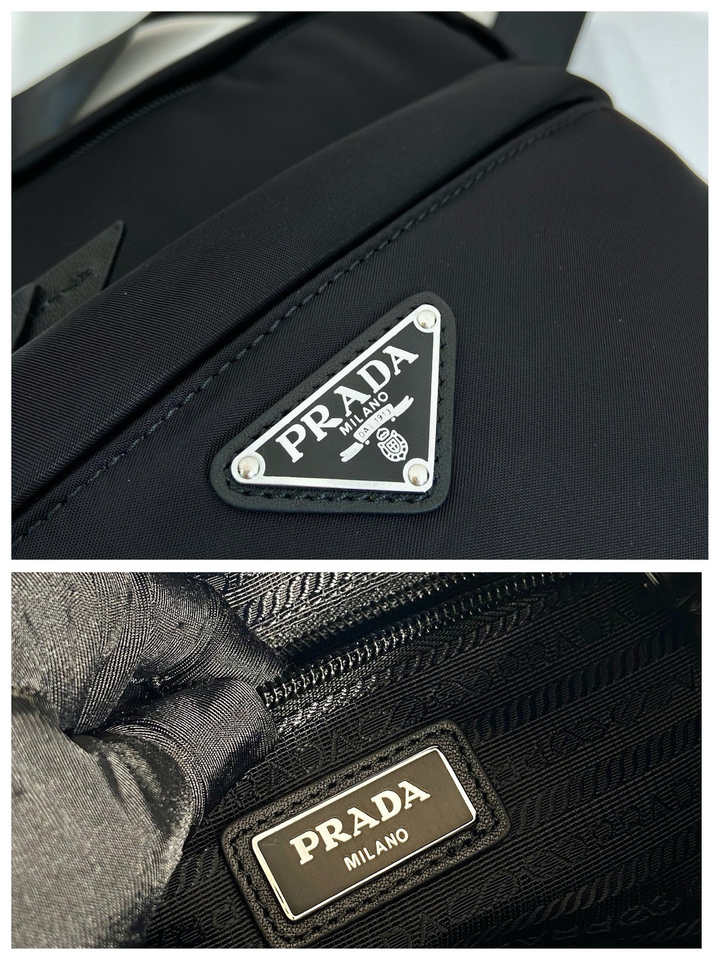 Prada 2VH038B Messenger Bag in Black Nylon with Logo Detail 10 i1752663061201 8085 0 8