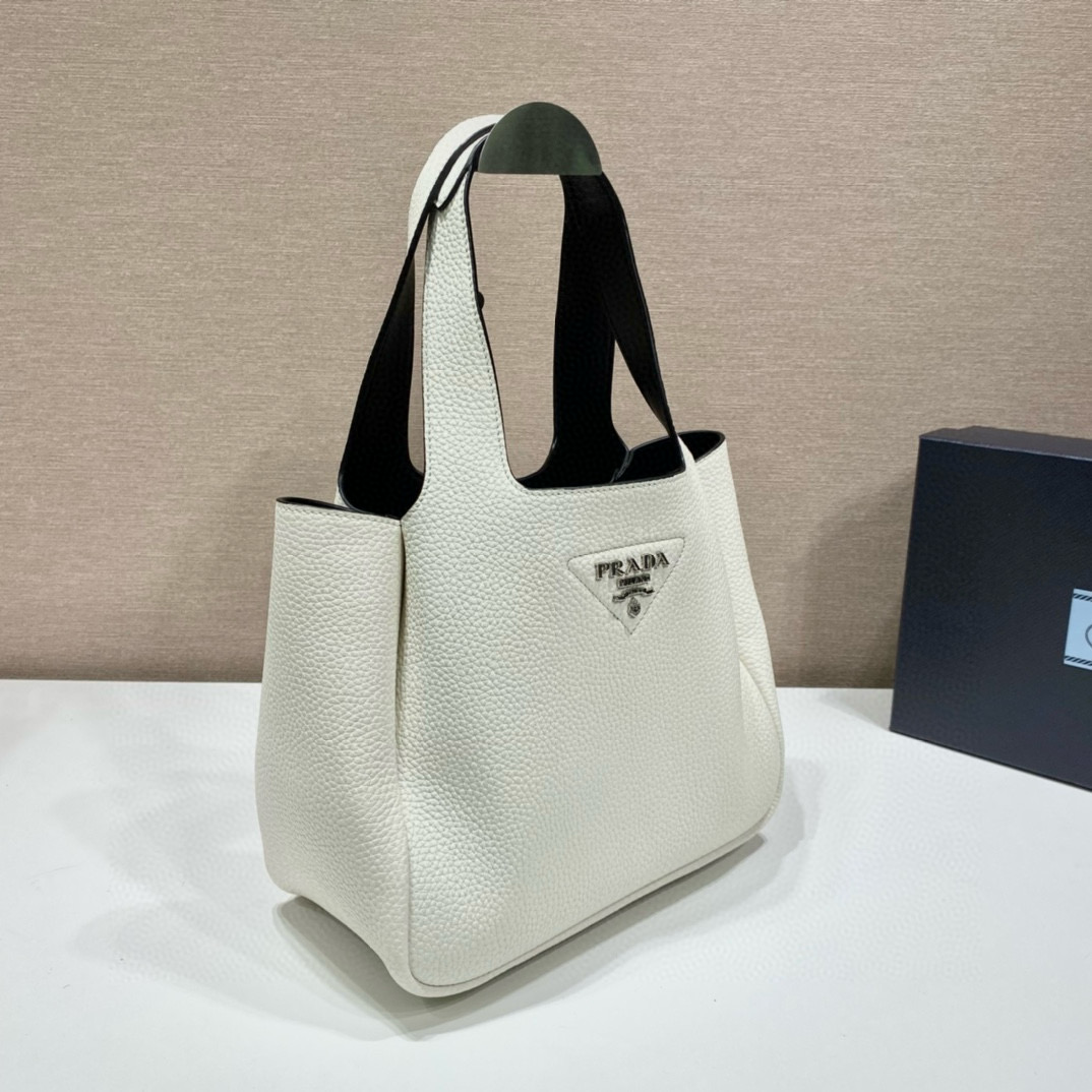 Prada 1BG335 Ice Gray Leather Tote Bag, 25x21.5x14cm, Top-Handle & Shoulder Bag 3 i1752663351994 845 0 1