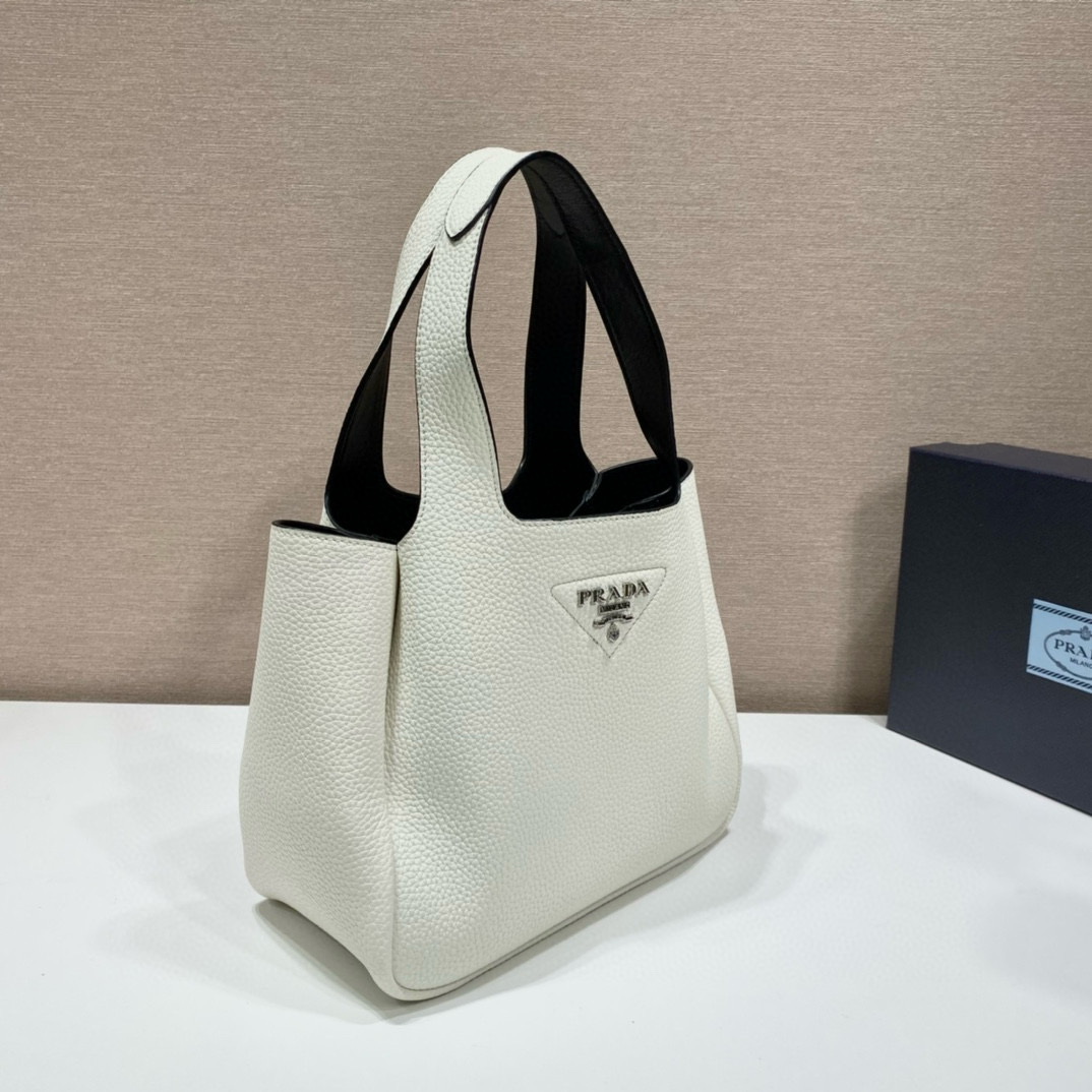 Prada 1BG335 Ice Gray Leather Tote Bag, 25x21.5x14cm, Top-Handle & Shoulder Bag 6 i1752663351995 7314 0 4