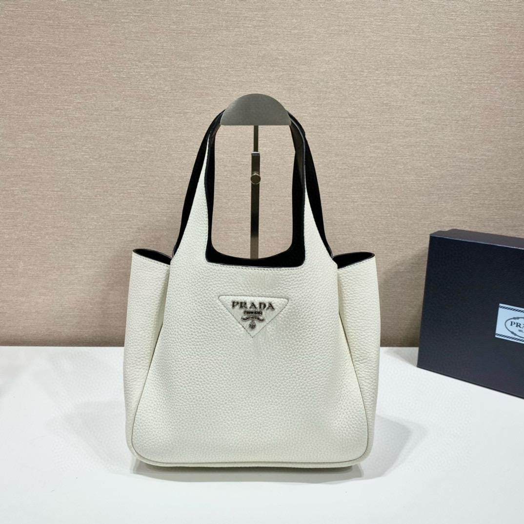 Prada 1BG335 Ice Gray Leather Tote Bag, 25x21.5x14cm, Top-Handle & Shoulder Bag 2 i1752663351996 9607 0 0