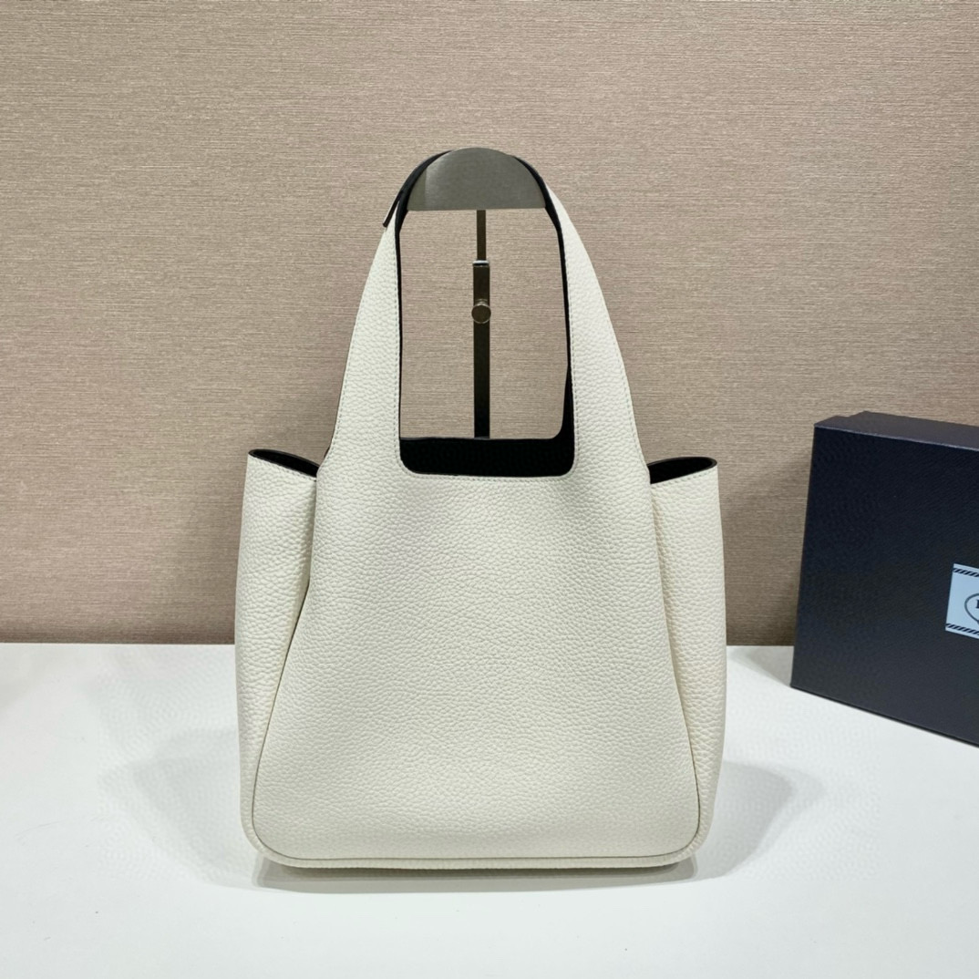 Prada 1BG335 Ice Gray Leather Tote Bag, 25x21.5x14cm, Top-Handle & Shoulder Bag 4 i1752663352723 4014 0 2