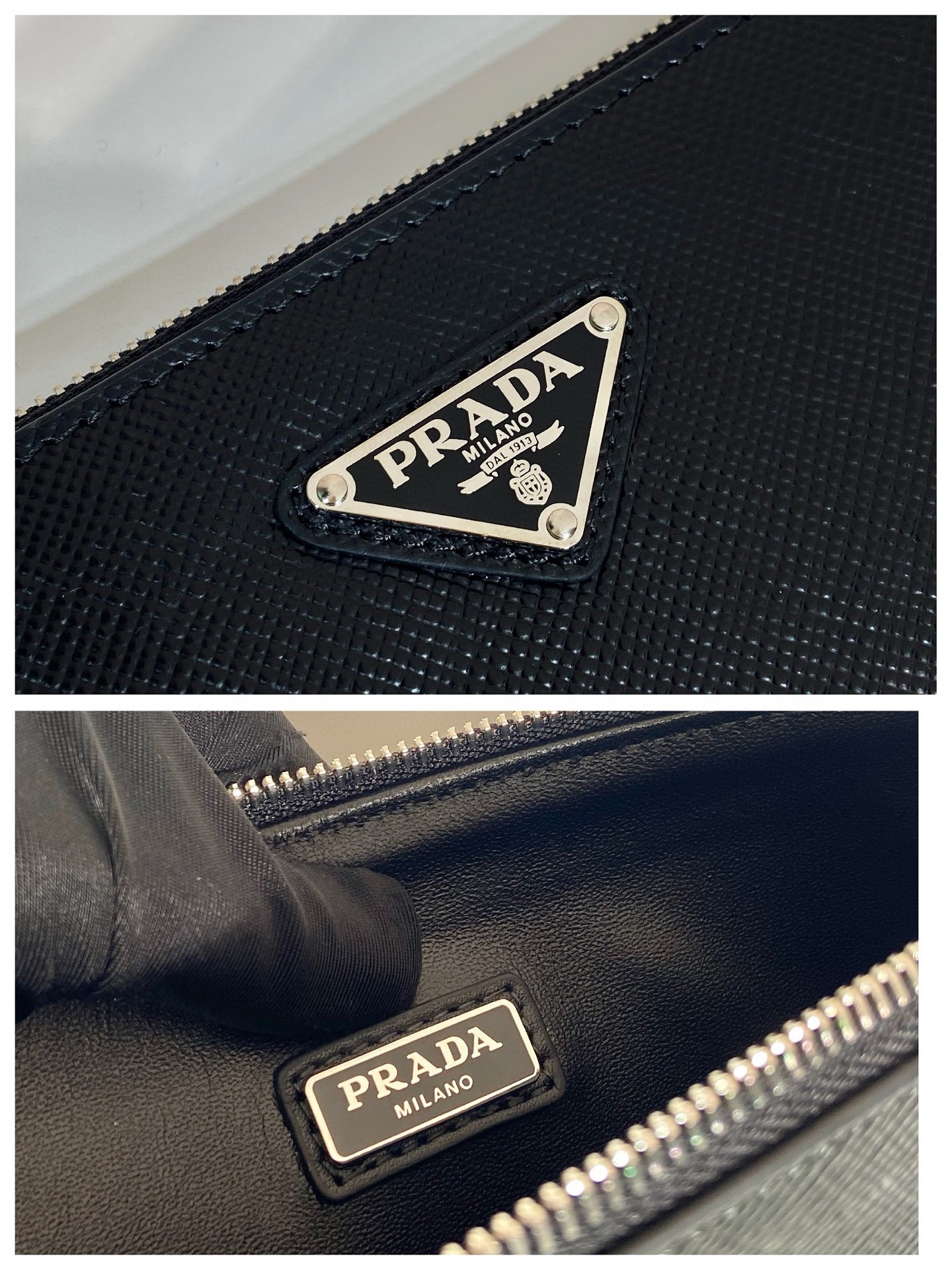 Prada Leather Clutch Bag for Men, Black, 35.5x23.5cm - Stylish and Practical 9 i1752744165904 2958 0 8
