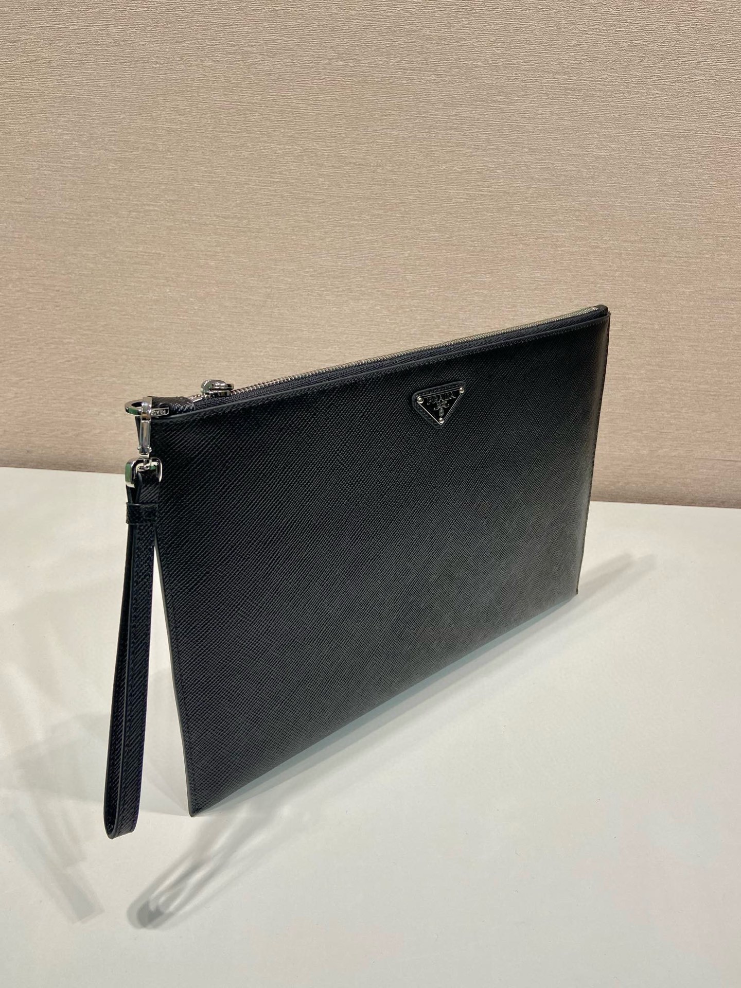 Prada Leather Clutch Bag for Men, Black, 35.5x23.5cm - Stylish and Practical 4 i1752744187903 4599 0 3