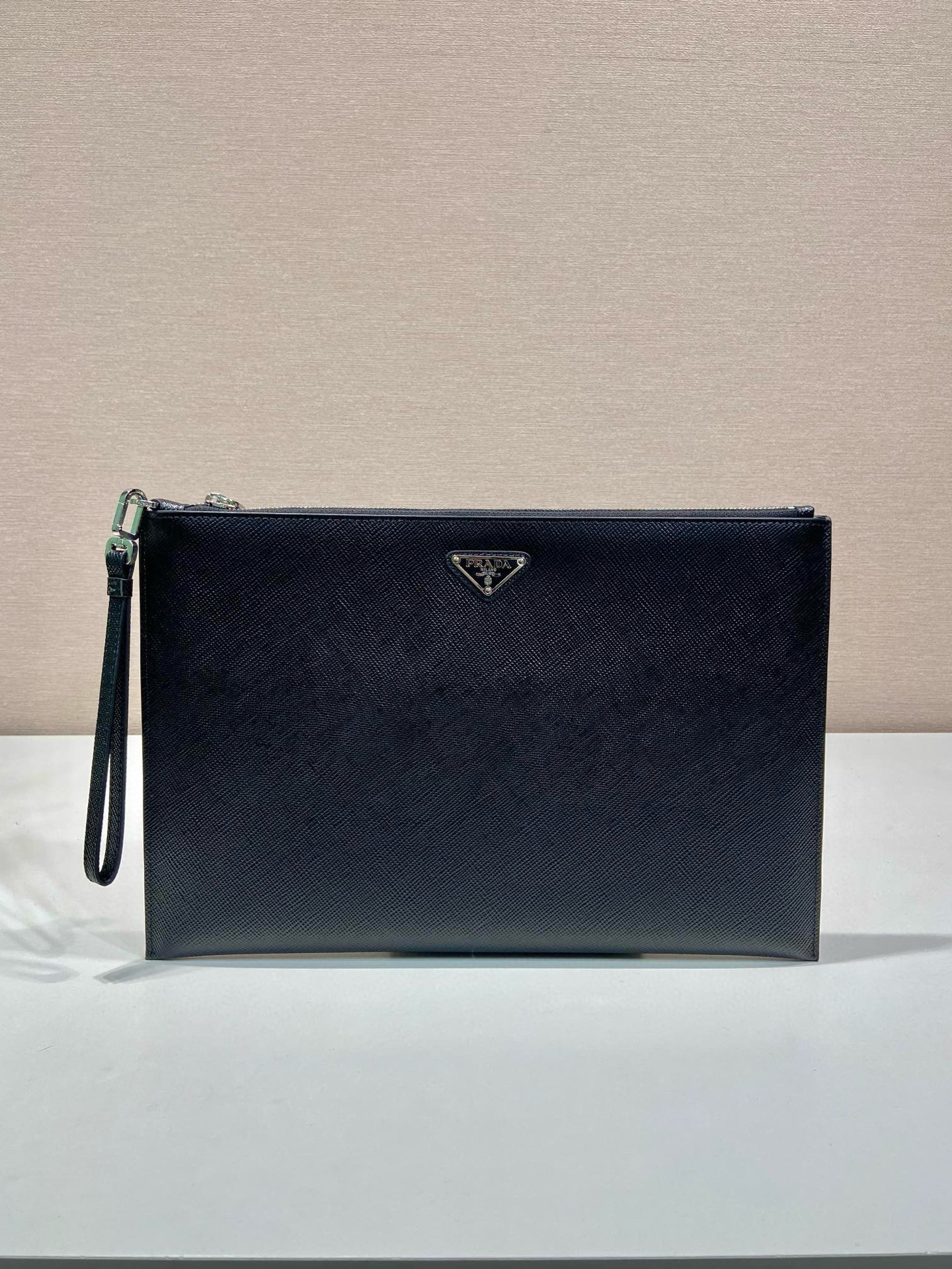Prada Leather Clutch Bag for Men, Black, 35.5x23.5cm - Stylish and Practical 2 i1752744187916 1828 0 1