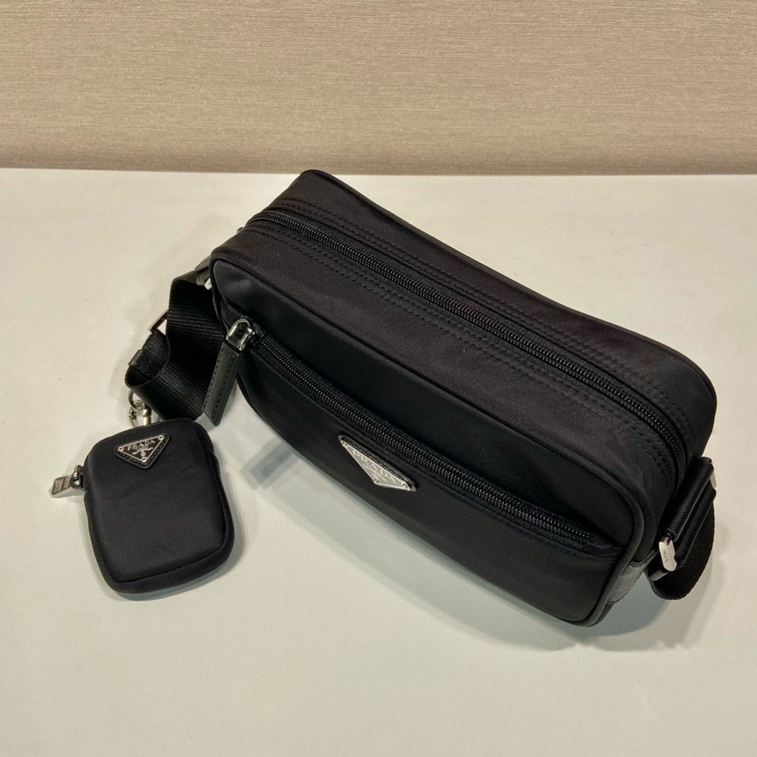 Prada 1BC167 Nylon Shoulder Bag with Detachable Mini Pouch - Unisex Design 8 i1753466298008 8601 0 6